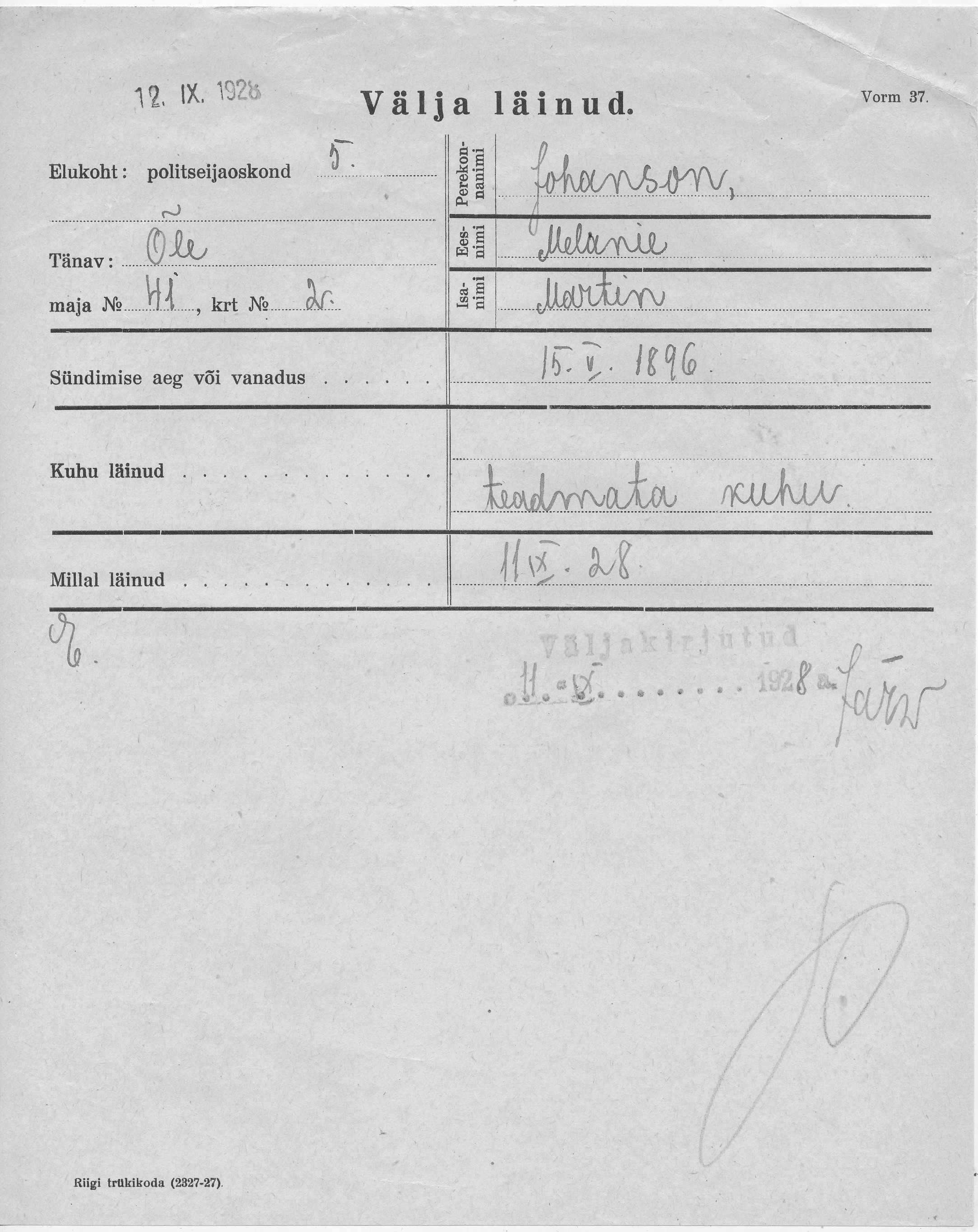 Johanson, Melanie, Martin