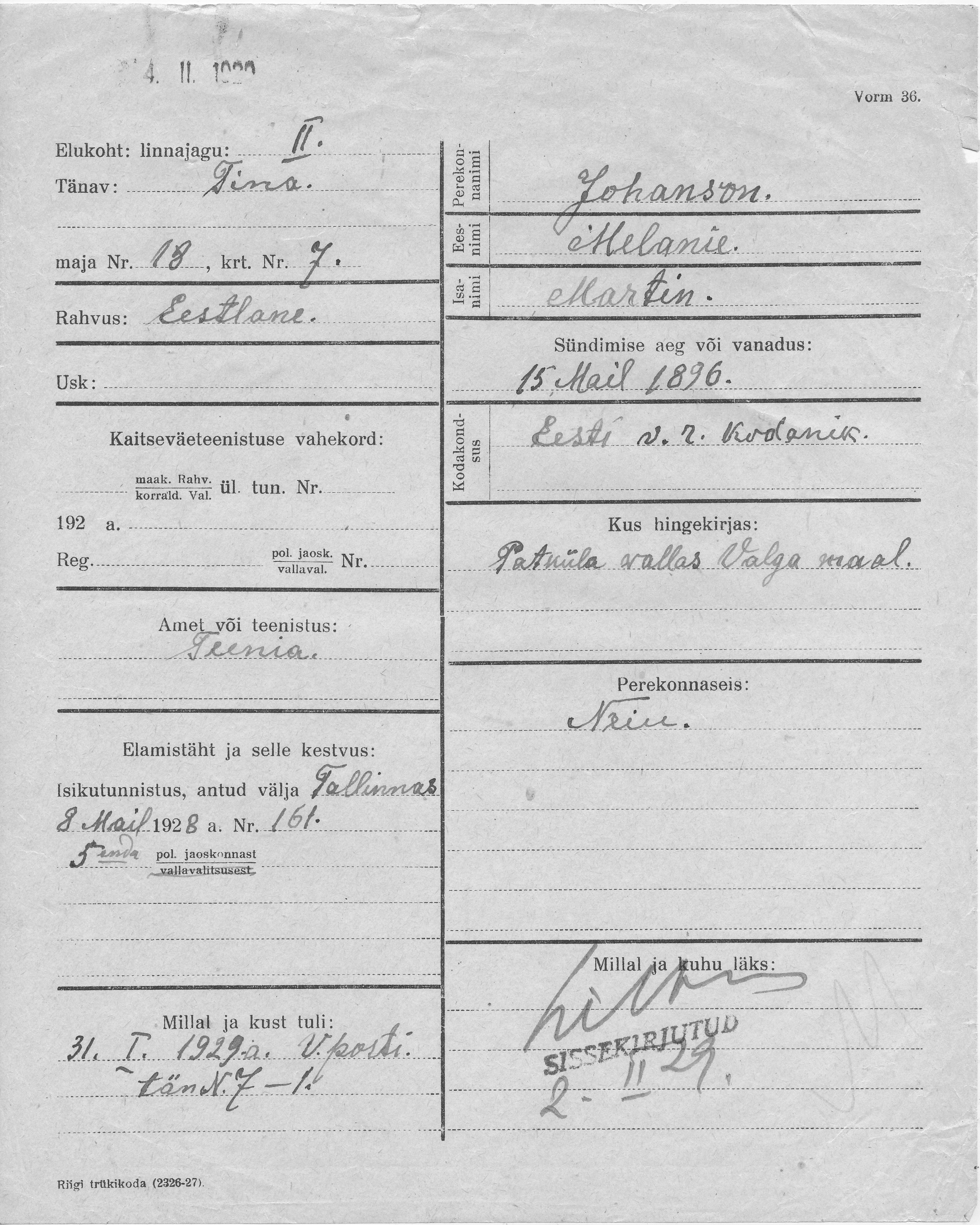 Johanson, Melanie, Martin