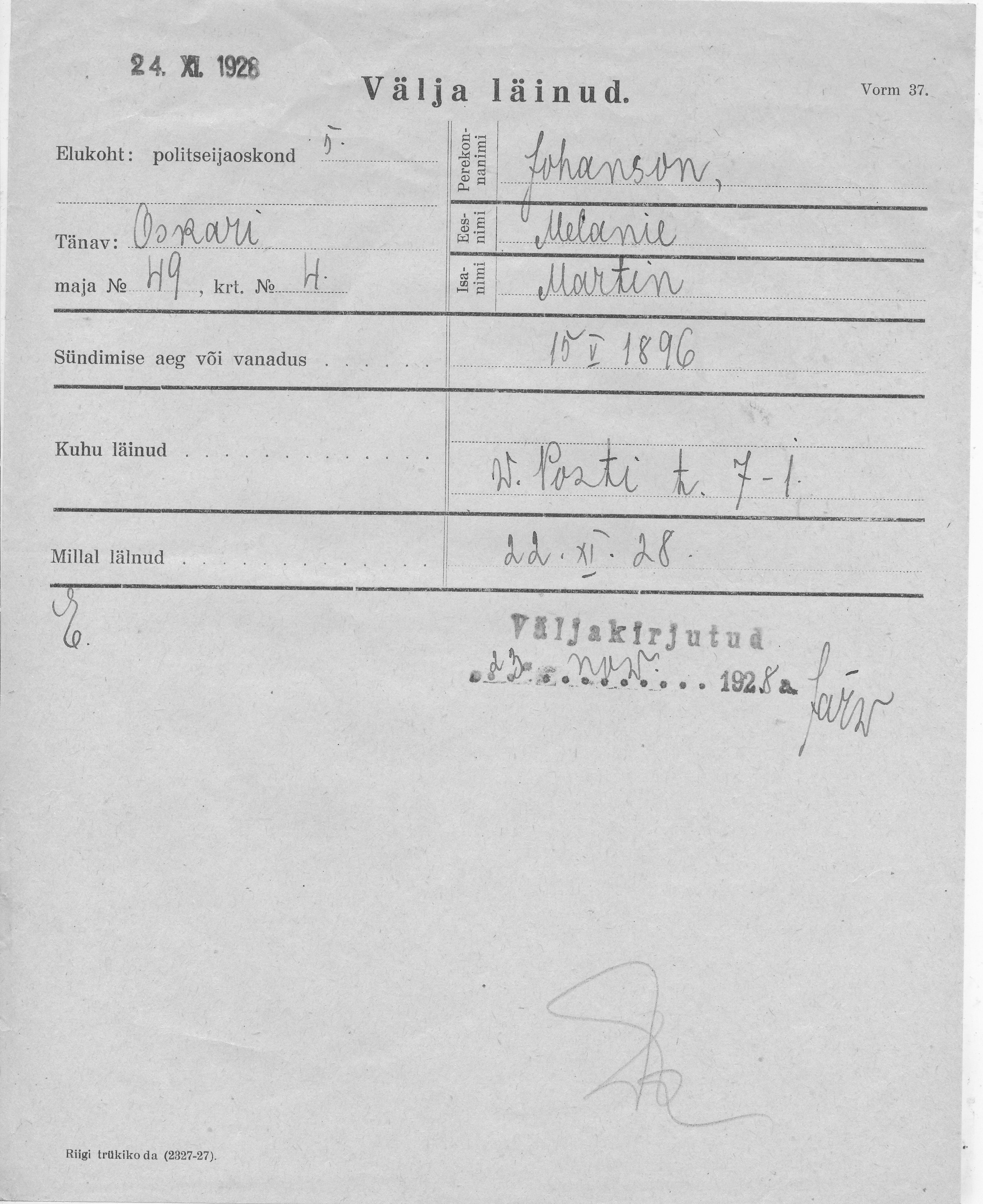 Johanson, Melanie, Martin