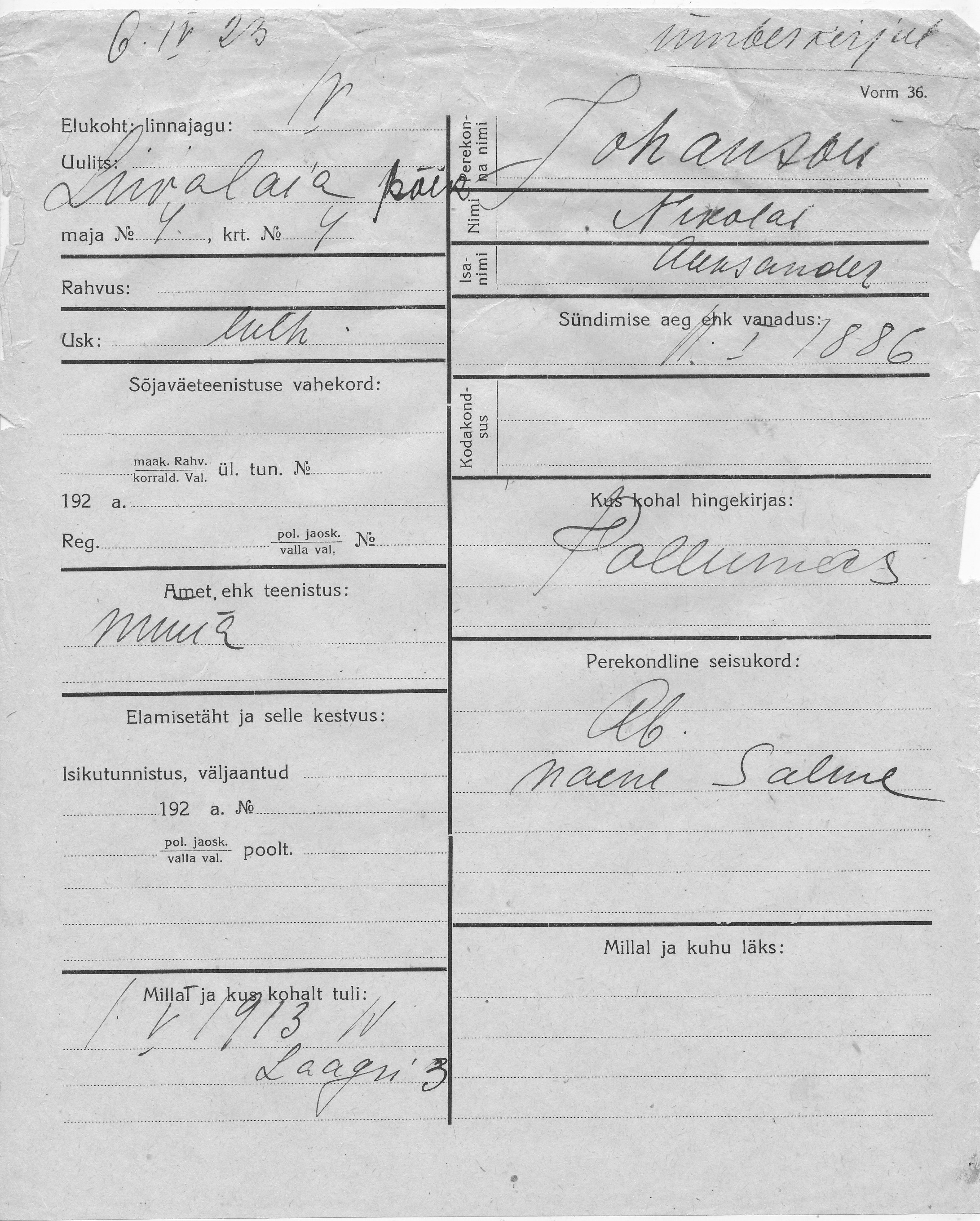 Johanson, Nikolai, Aleksander