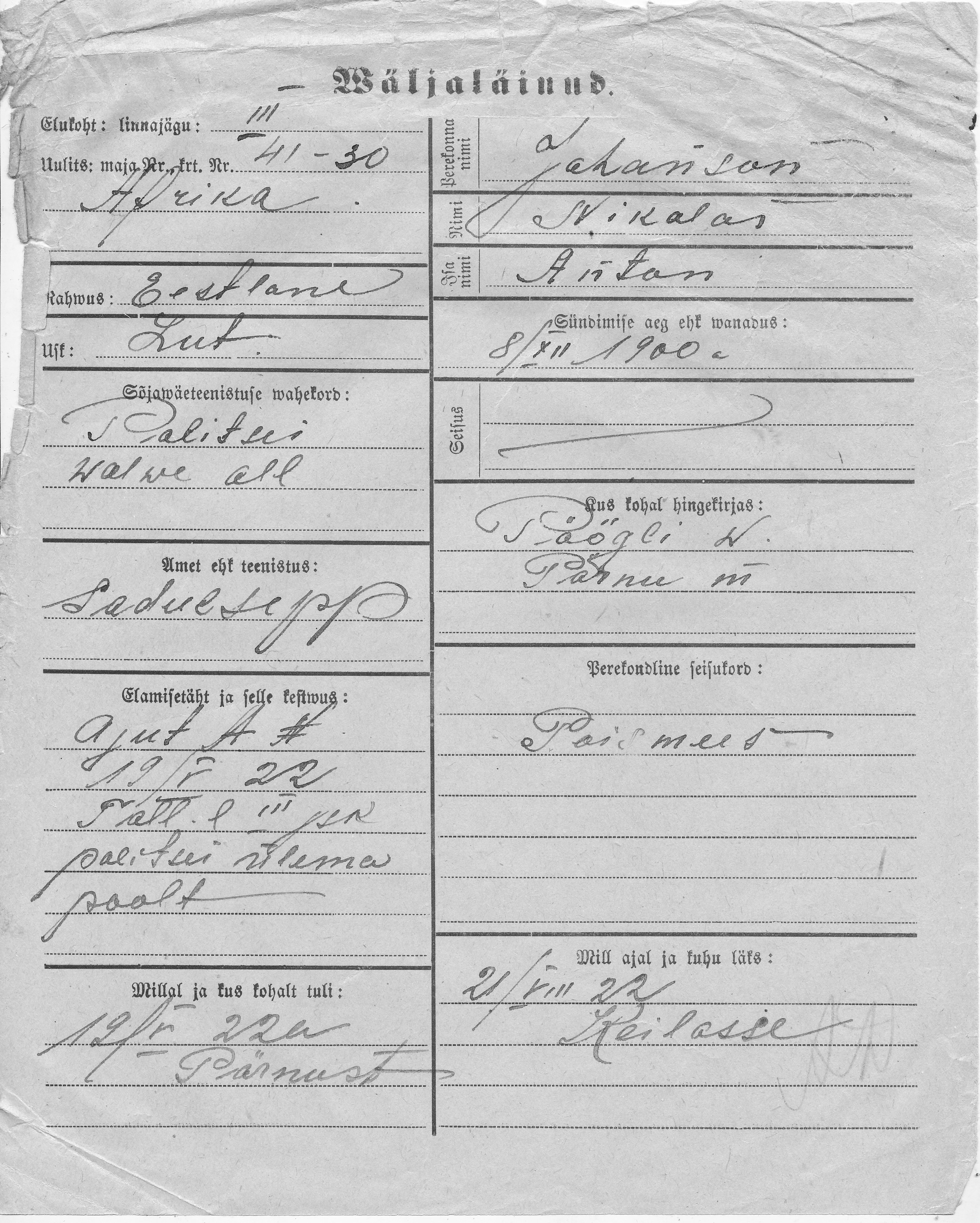 Johanson, Nikolai, Anton