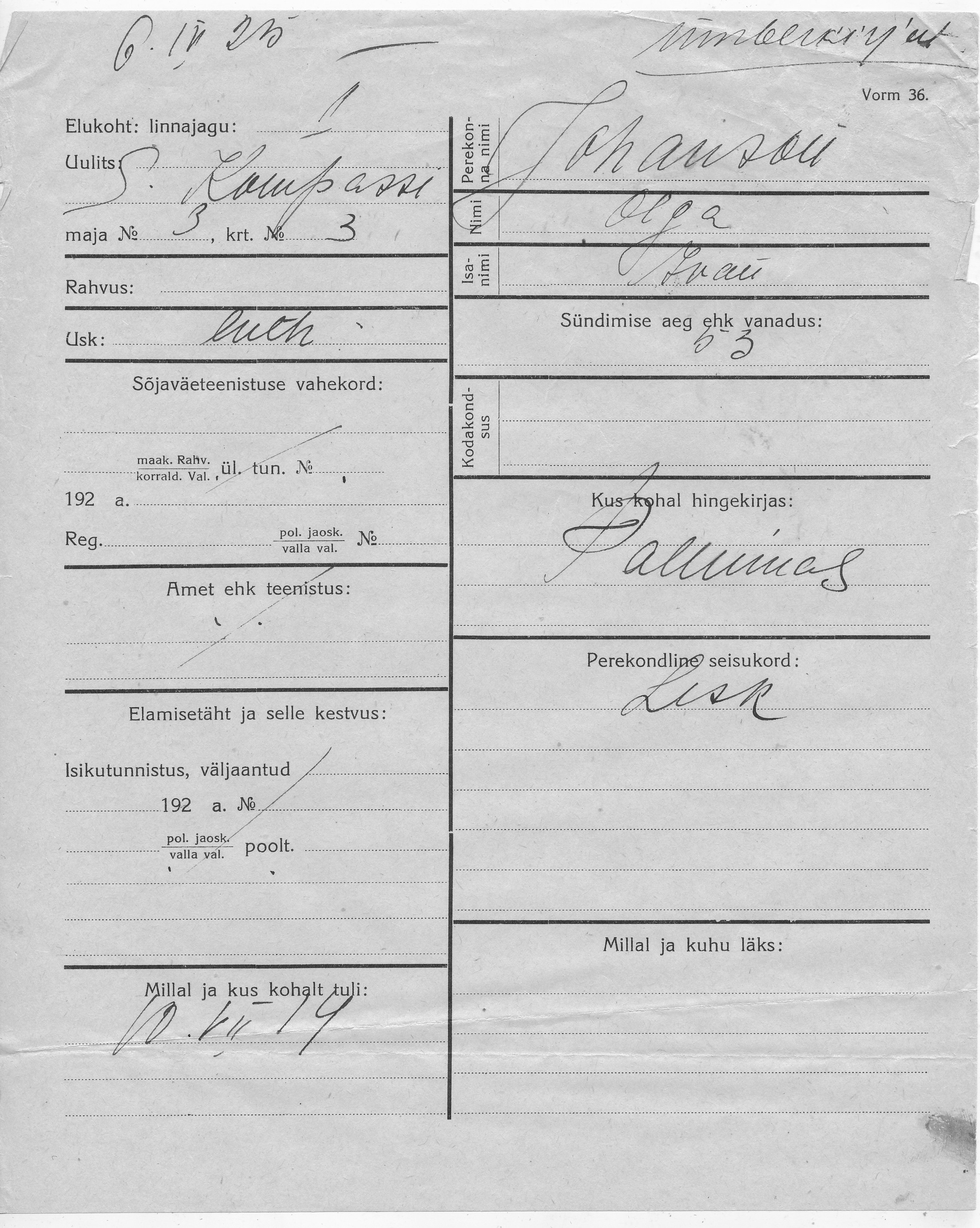 Johanson, Olga, Ivan