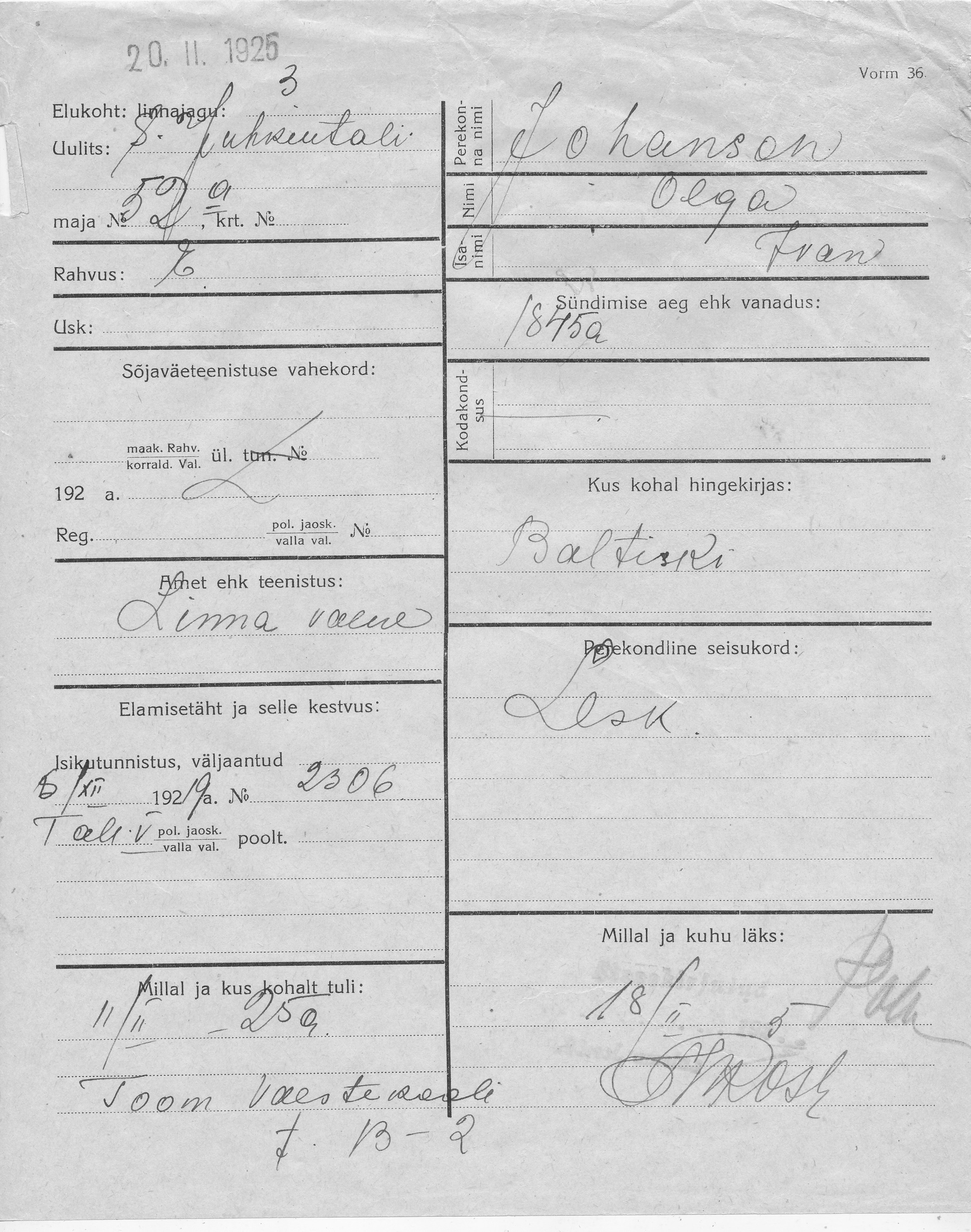 Johanson, Olga, Ivan