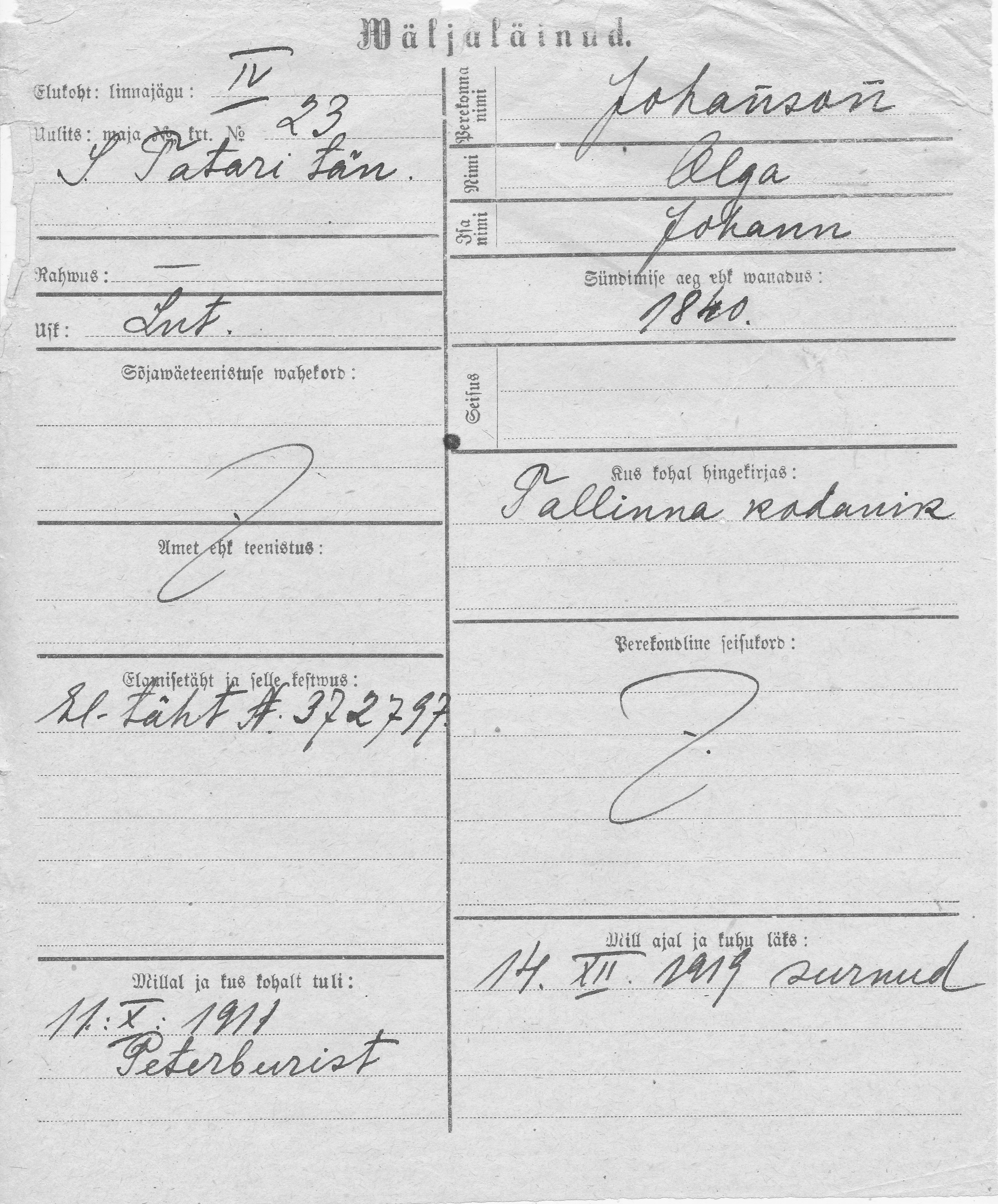 Johanson, Olga, Johann