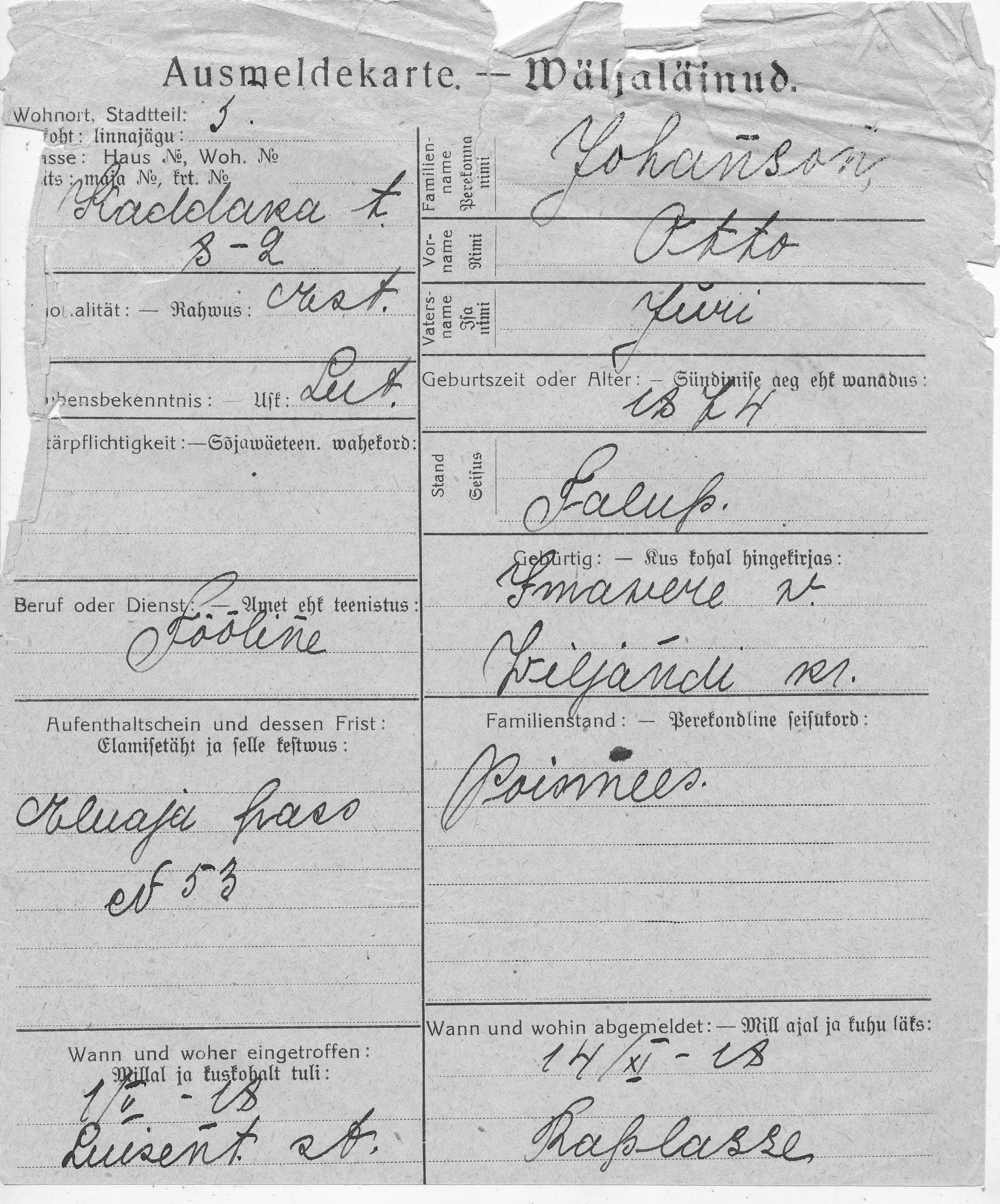 Johanson, Otto, Jüri