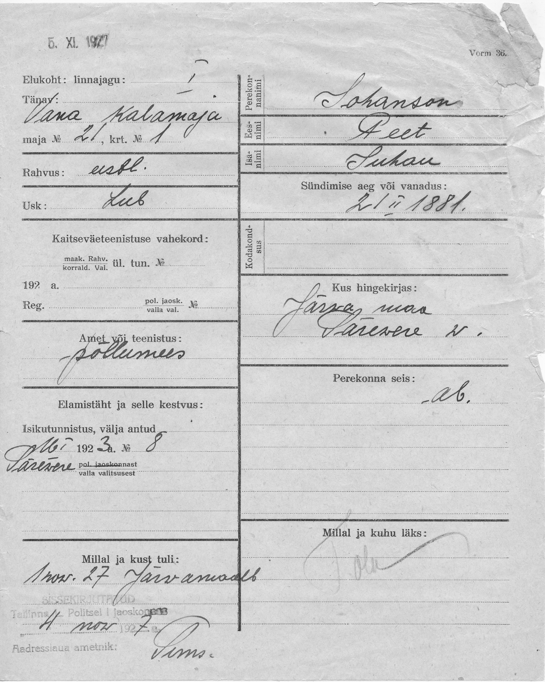 Johanson, Peet, Juhan