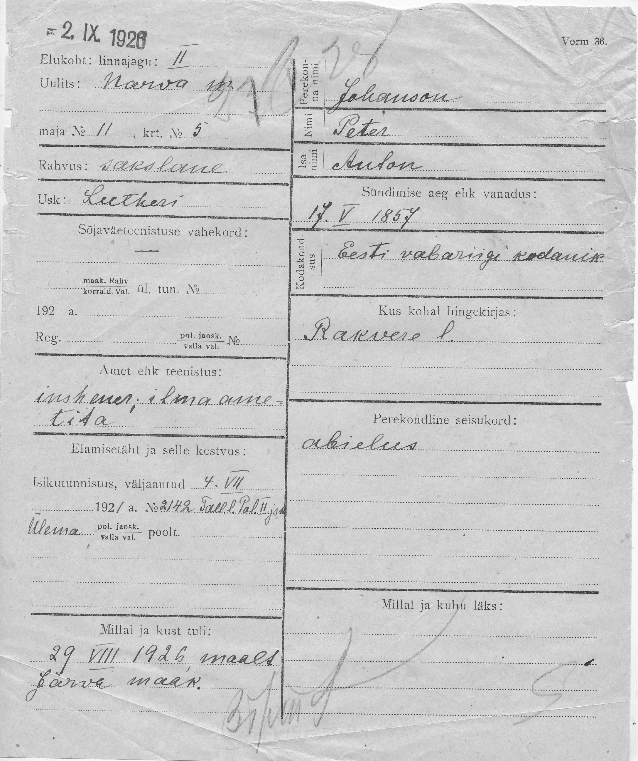 Johanson, Peter, Anton