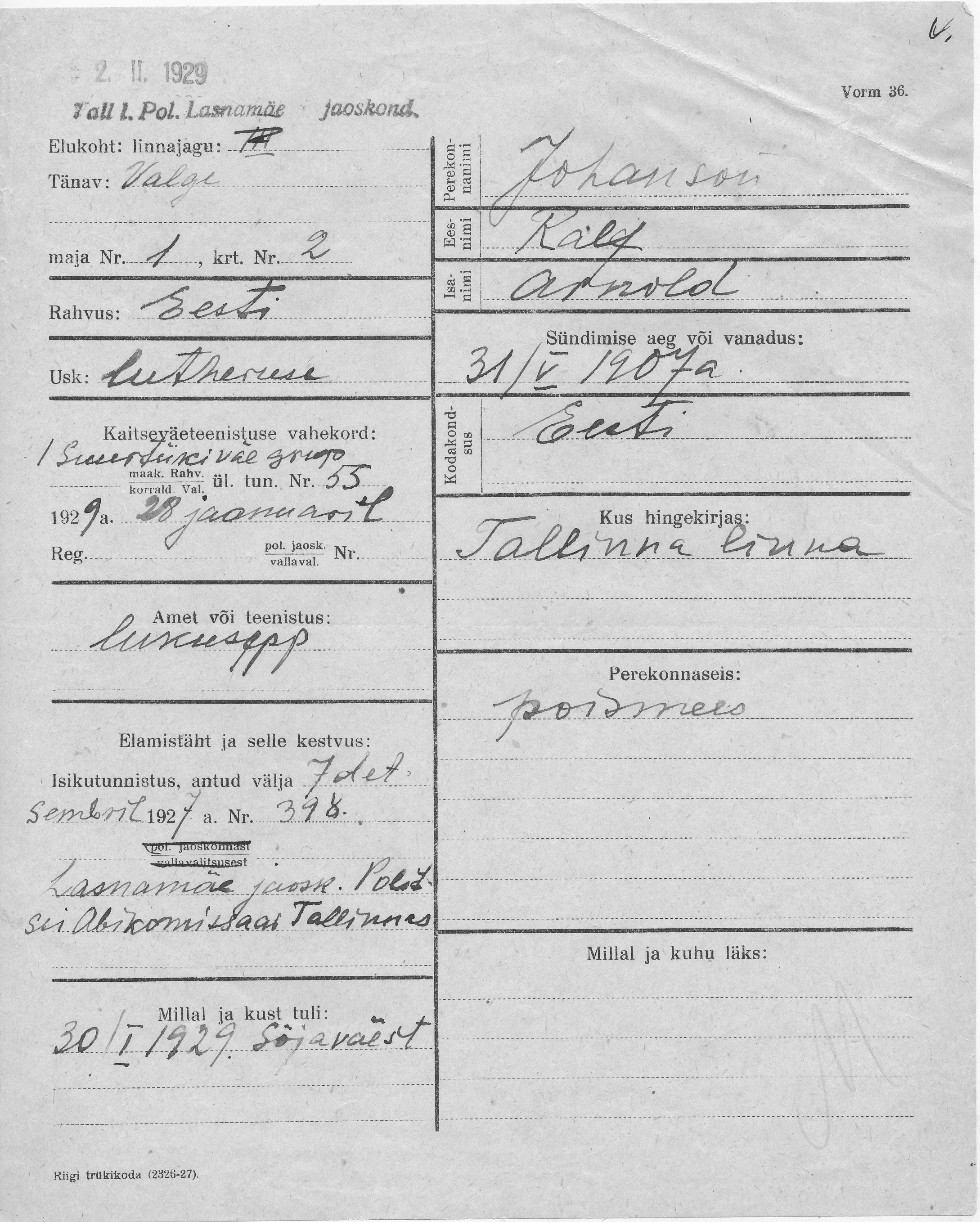 Johanson, Ralf, Arnold