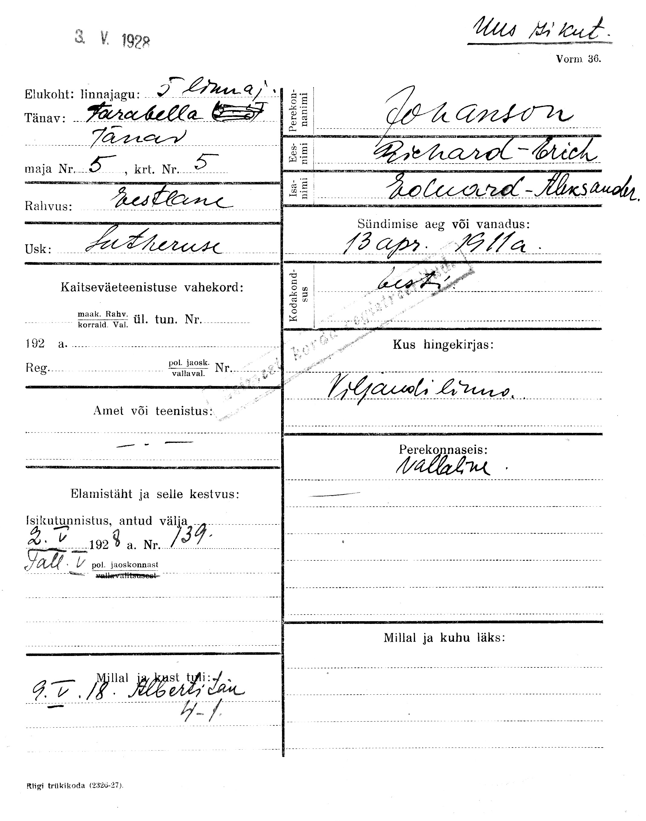 Johanson, Richard-Erich, Eduard-Aleksander