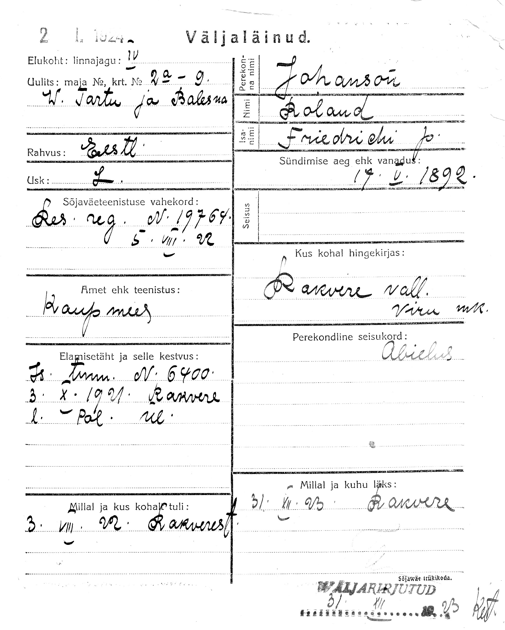 Johanson, Roland, Friedrich