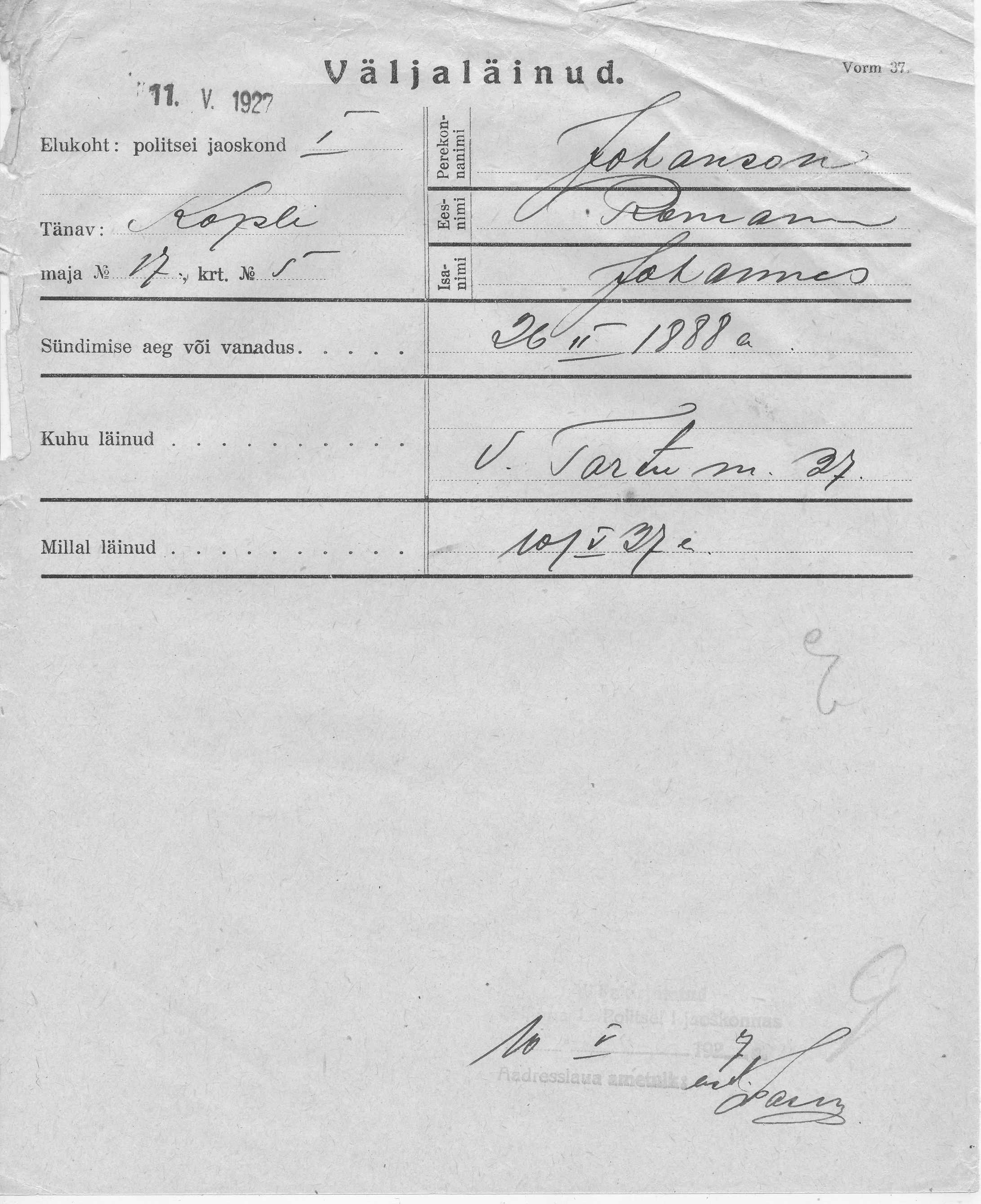 Johanson, Roman, Johannes