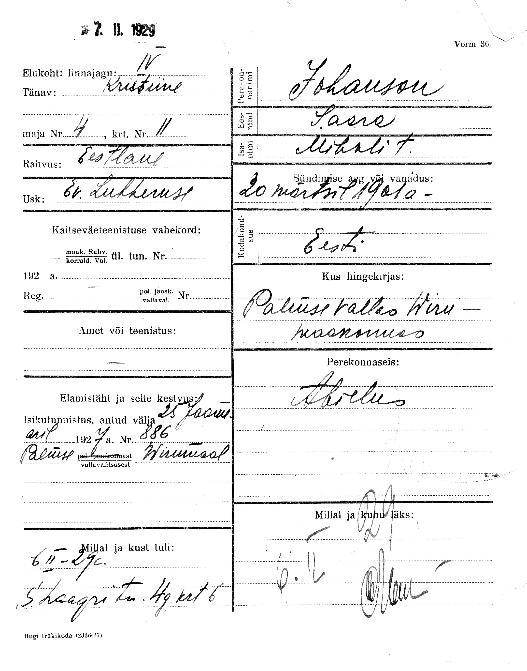 Johanson, Saara, Mihkel