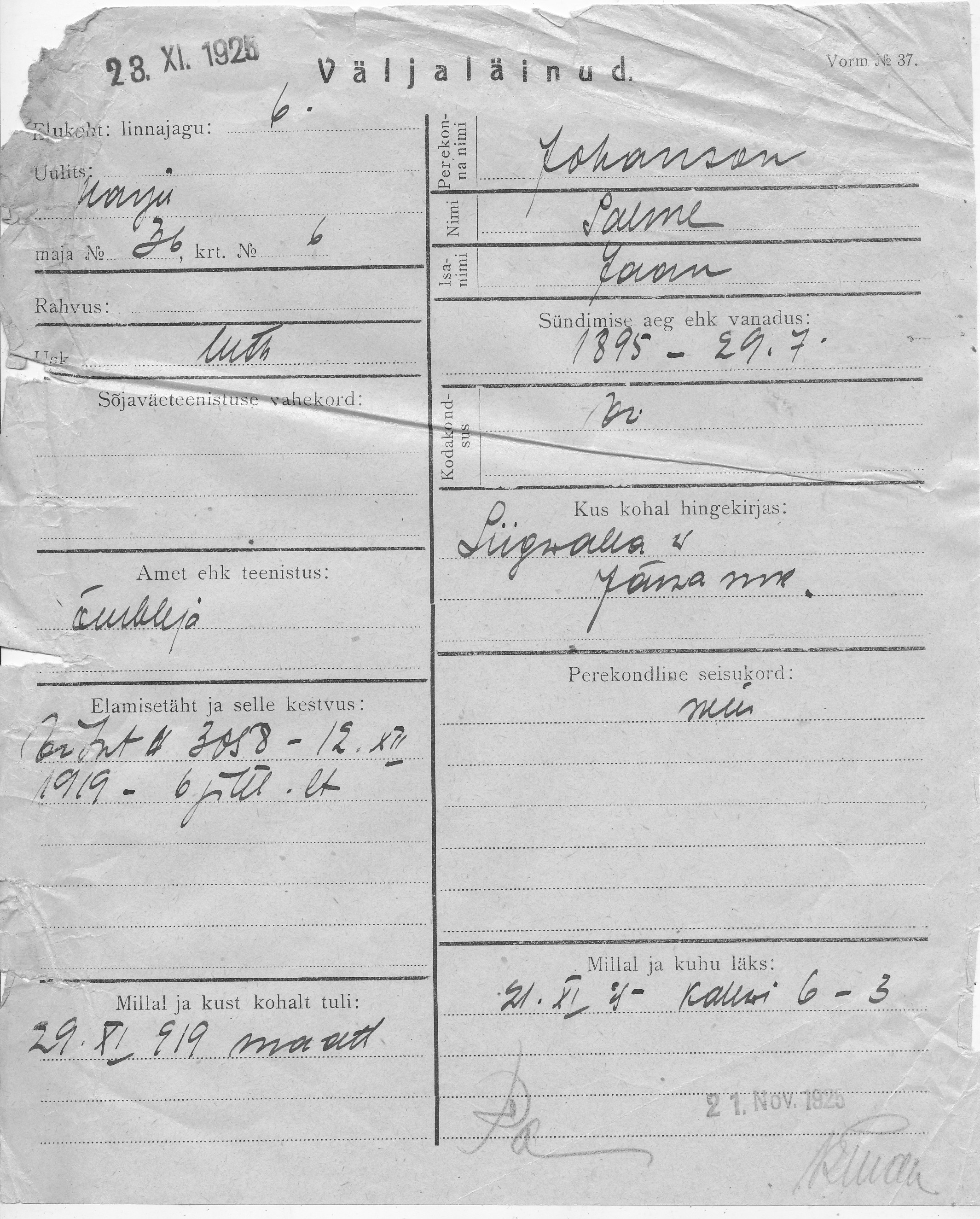 Johanson, Salme, Jaan