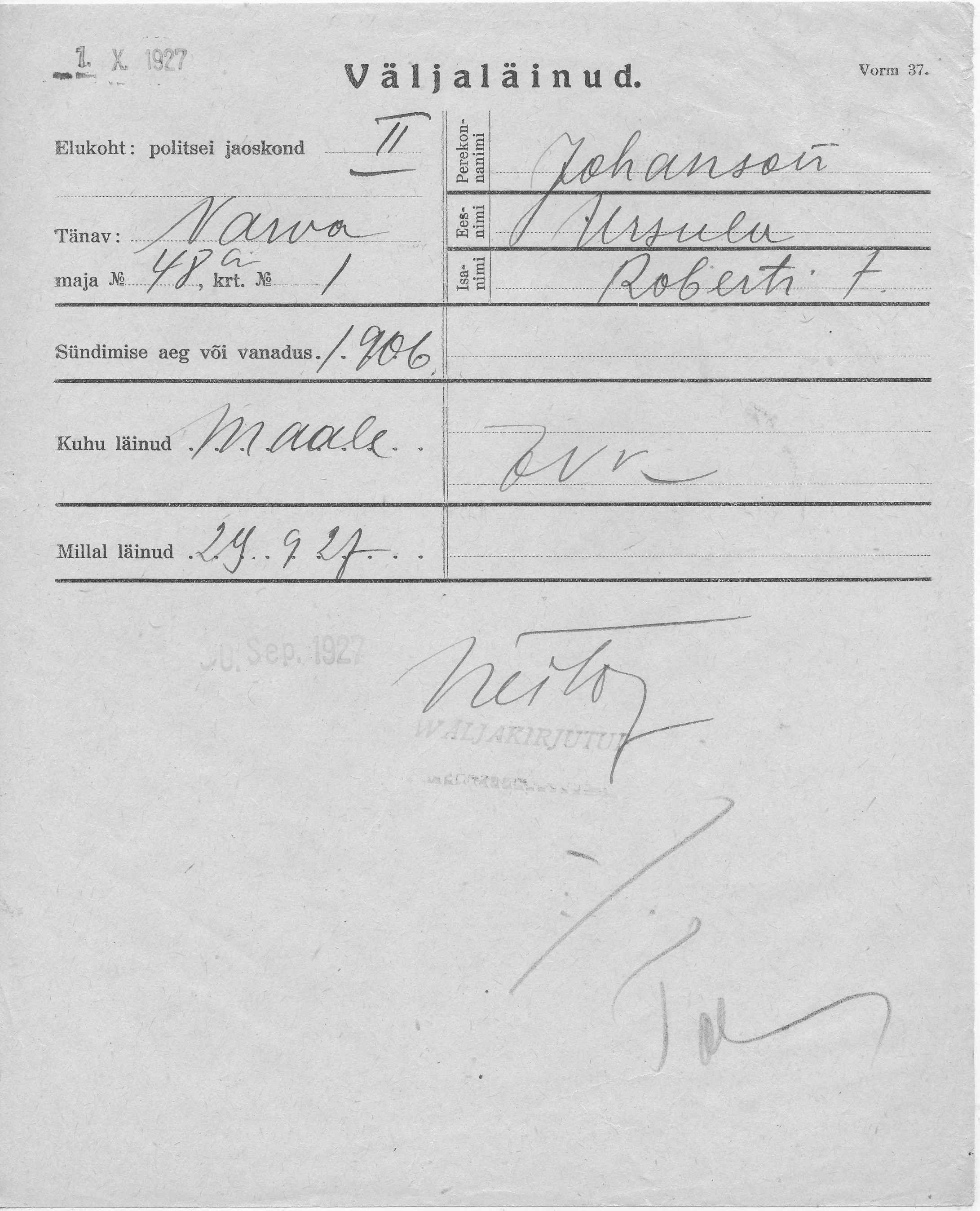 Johanson, Ursula, Robert