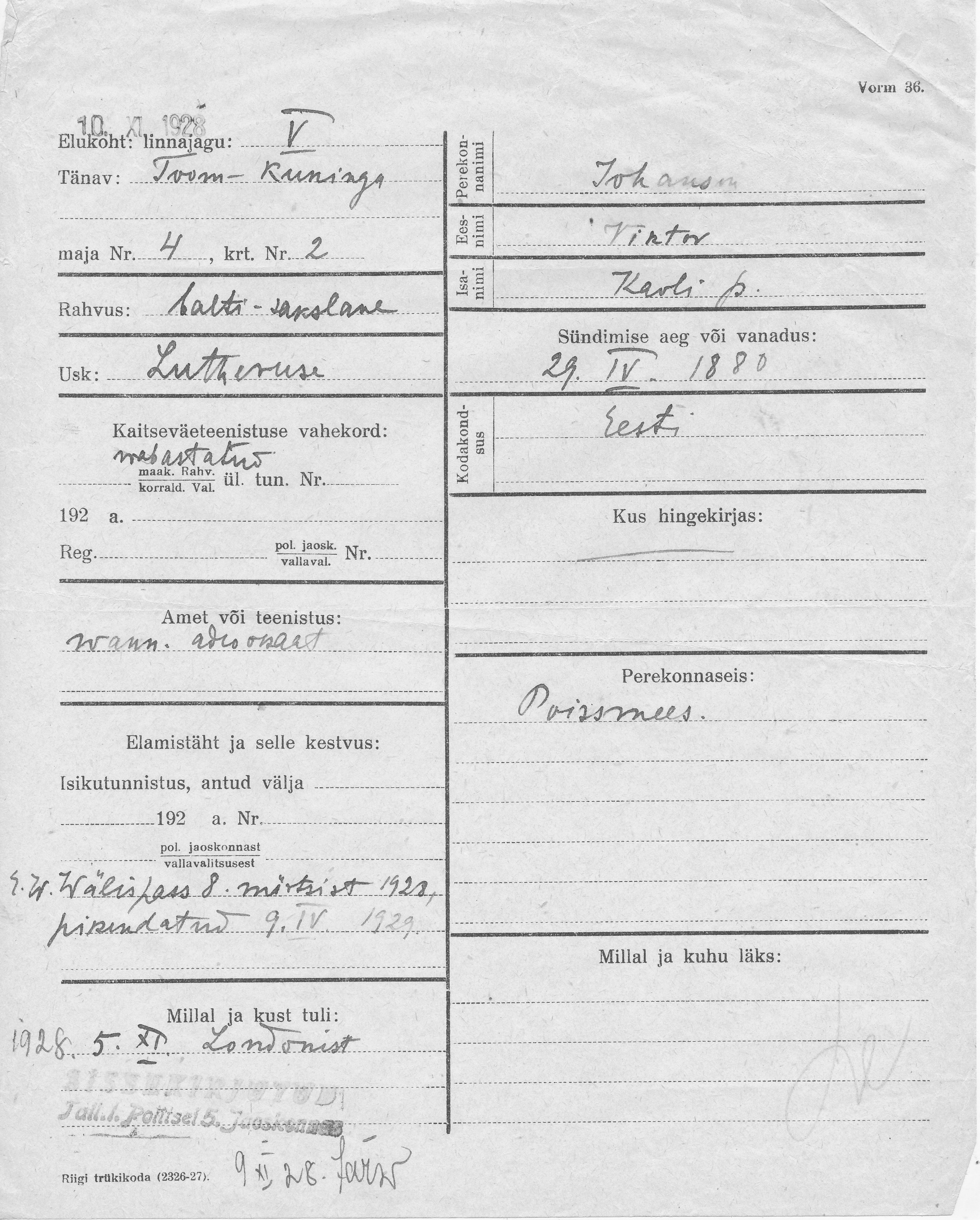 Johanson, Viktor, Karl