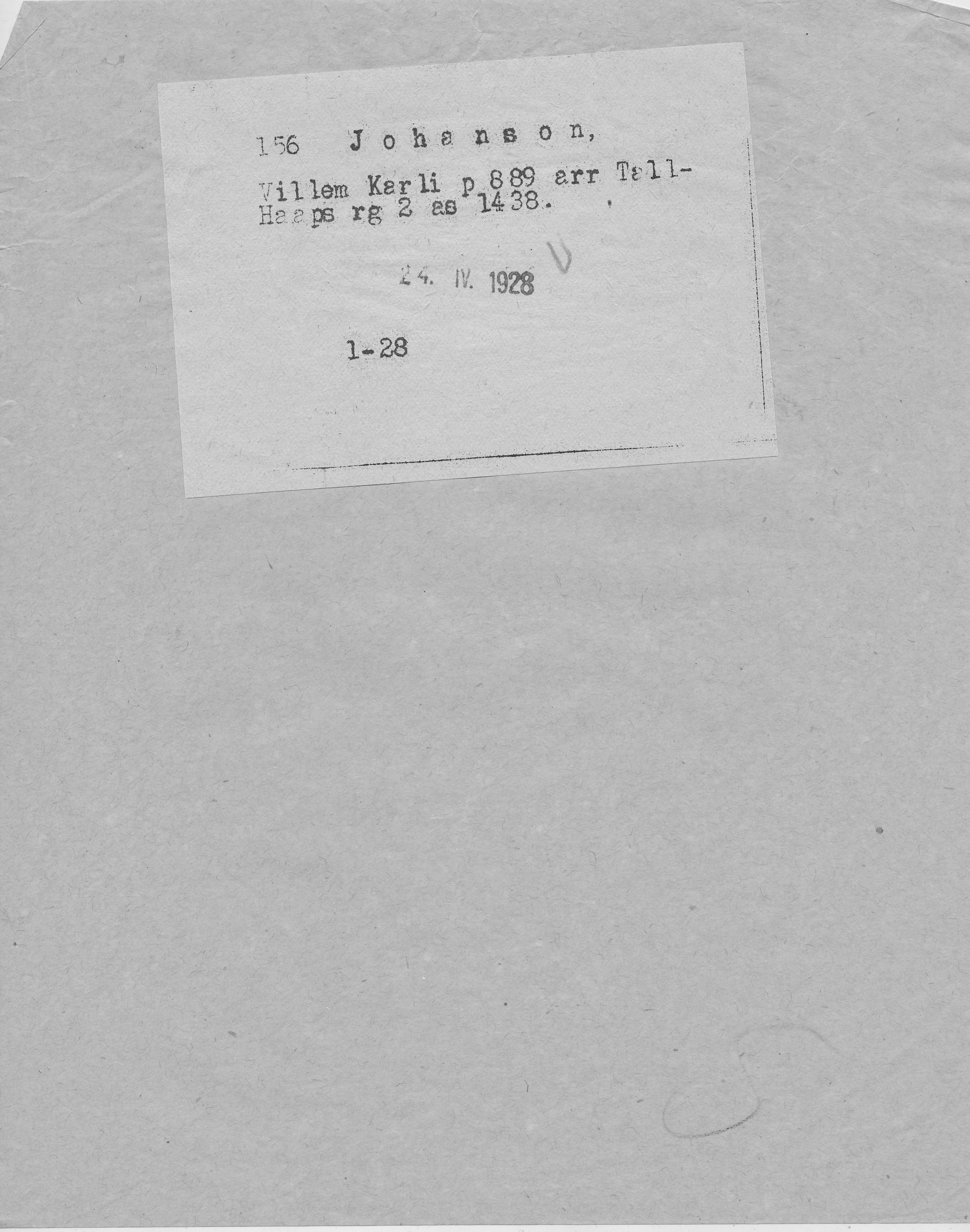 Johanson, Villem, Karl