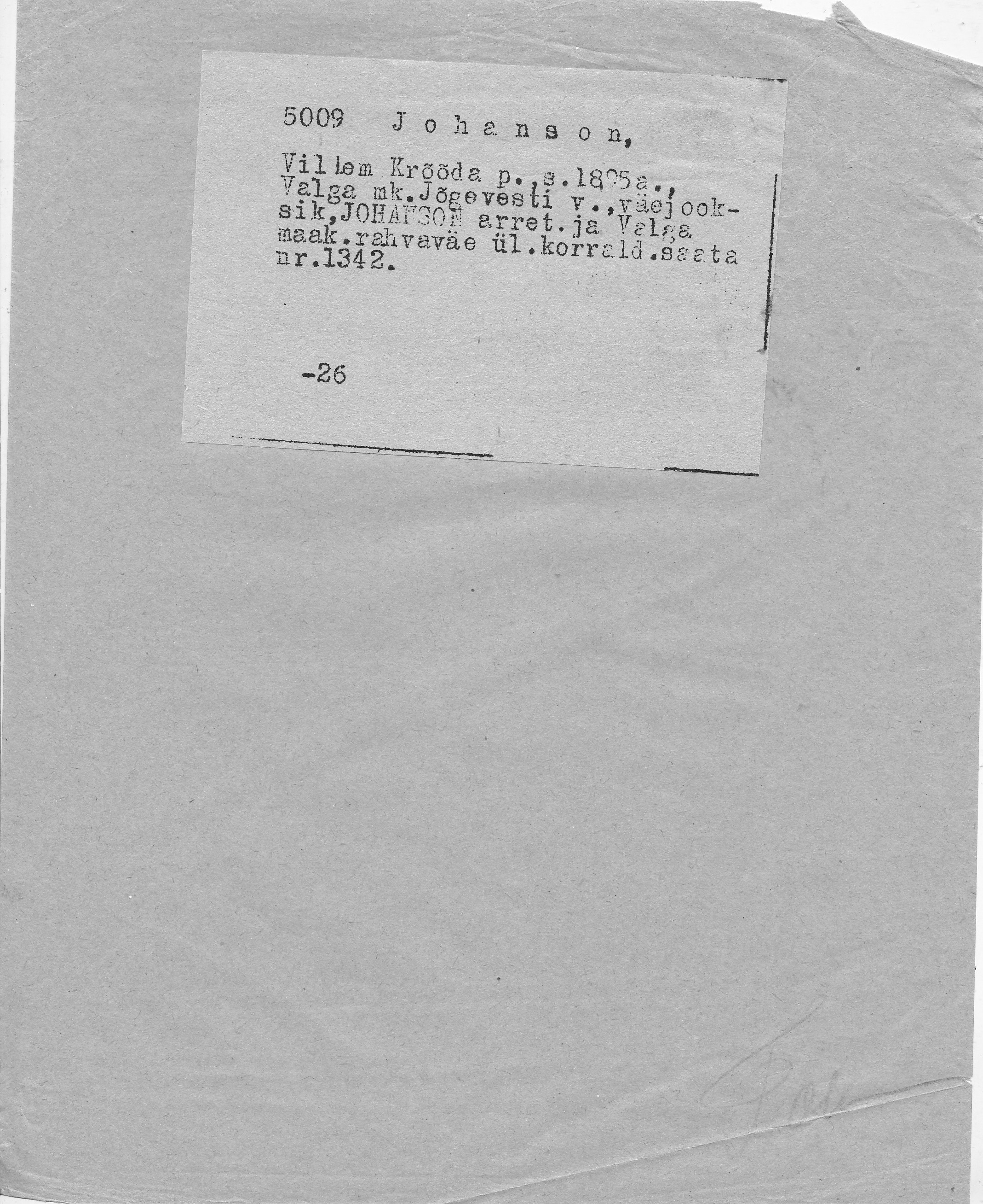 Johanson, Villem, Krõõt