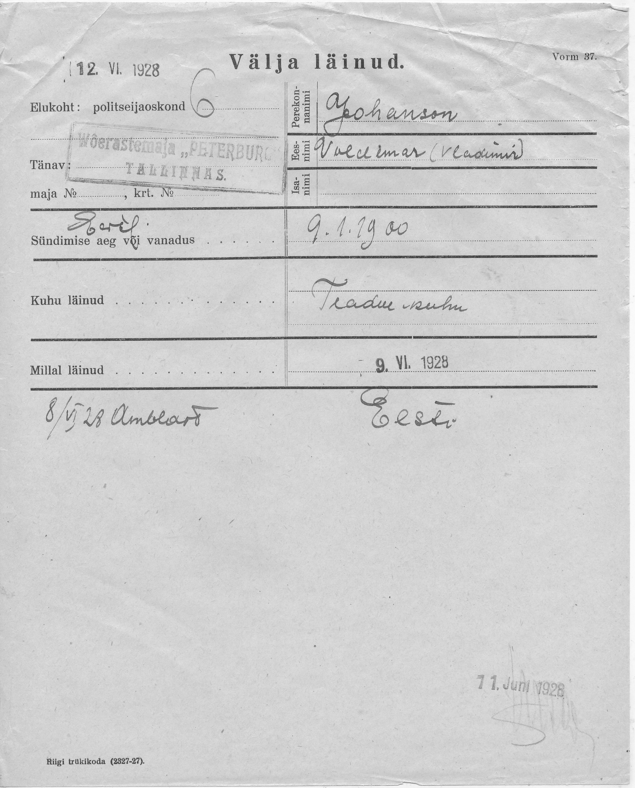 Johanson, Voldemar(Vladimir)