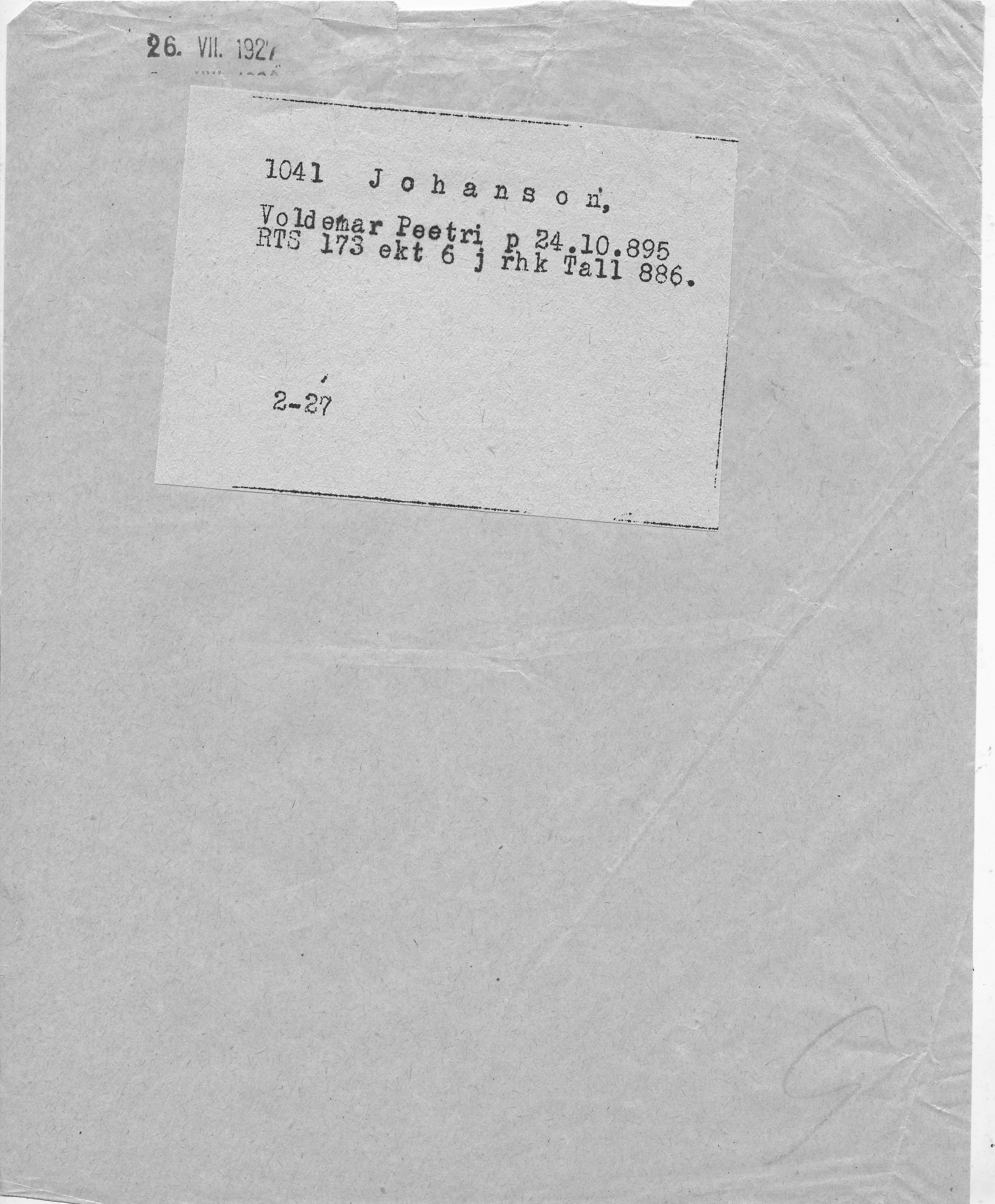 Johanson, Voldemar, Peeter