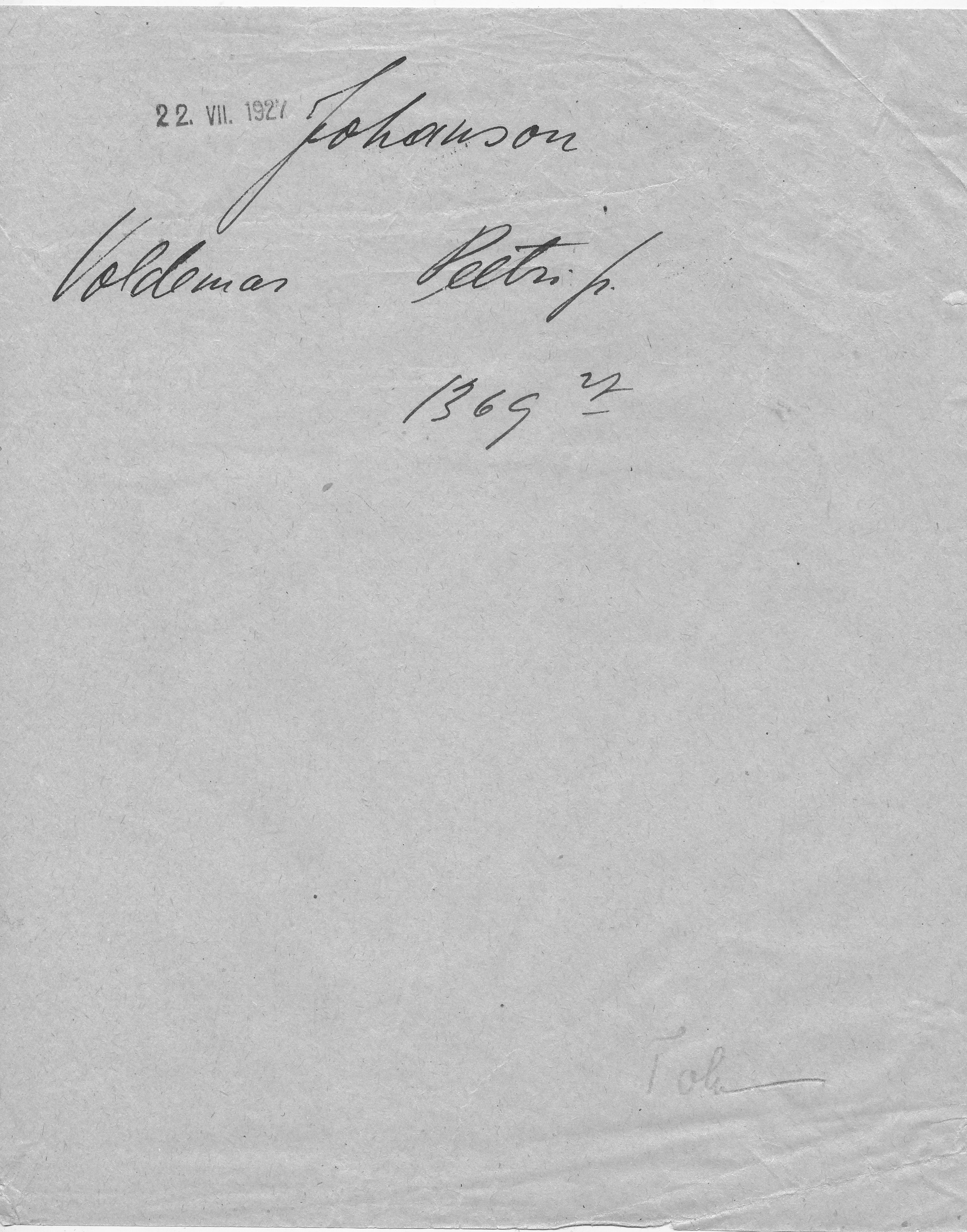 Johanson, Voldemar, Peeter