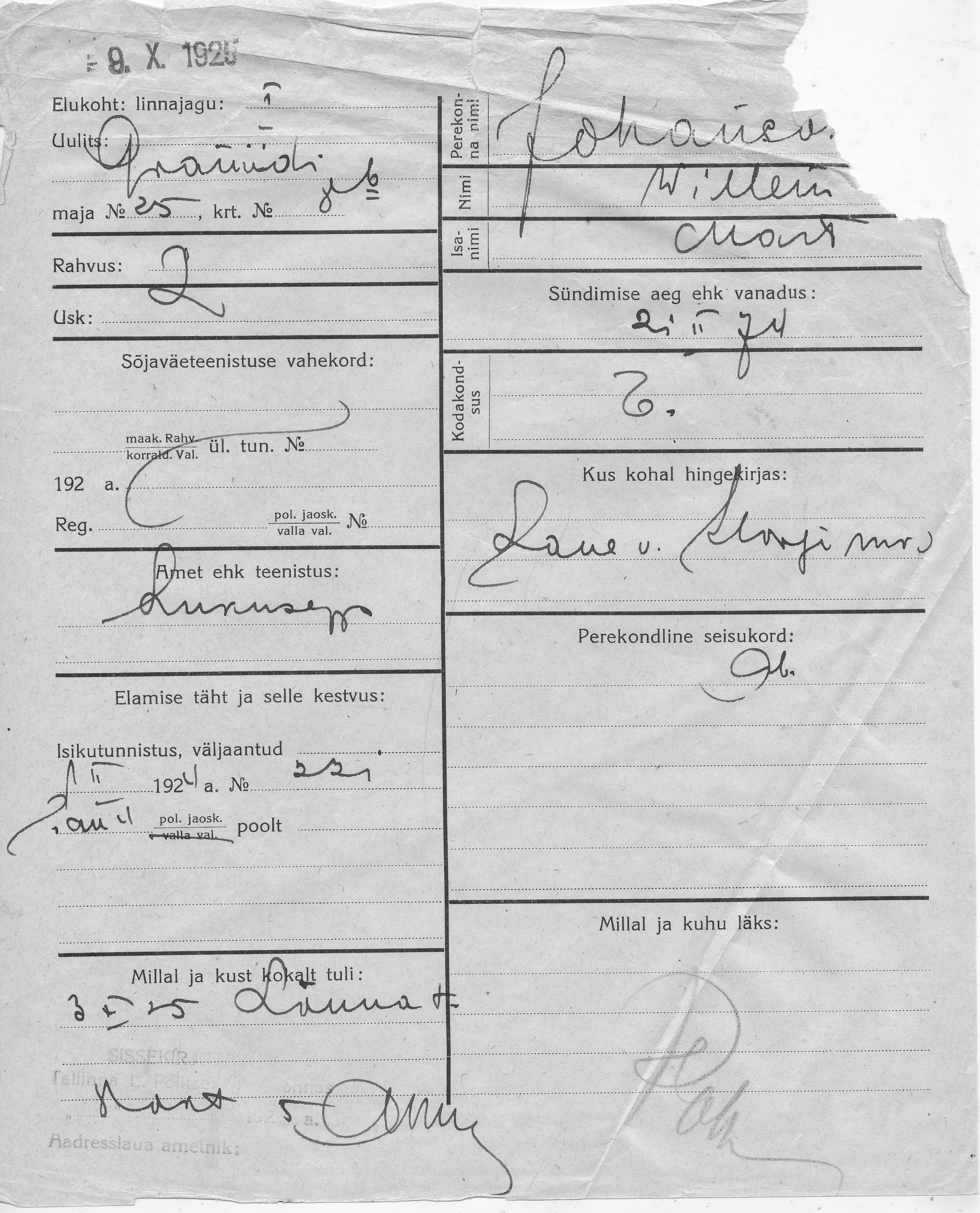 Johanson, Willem, Mart