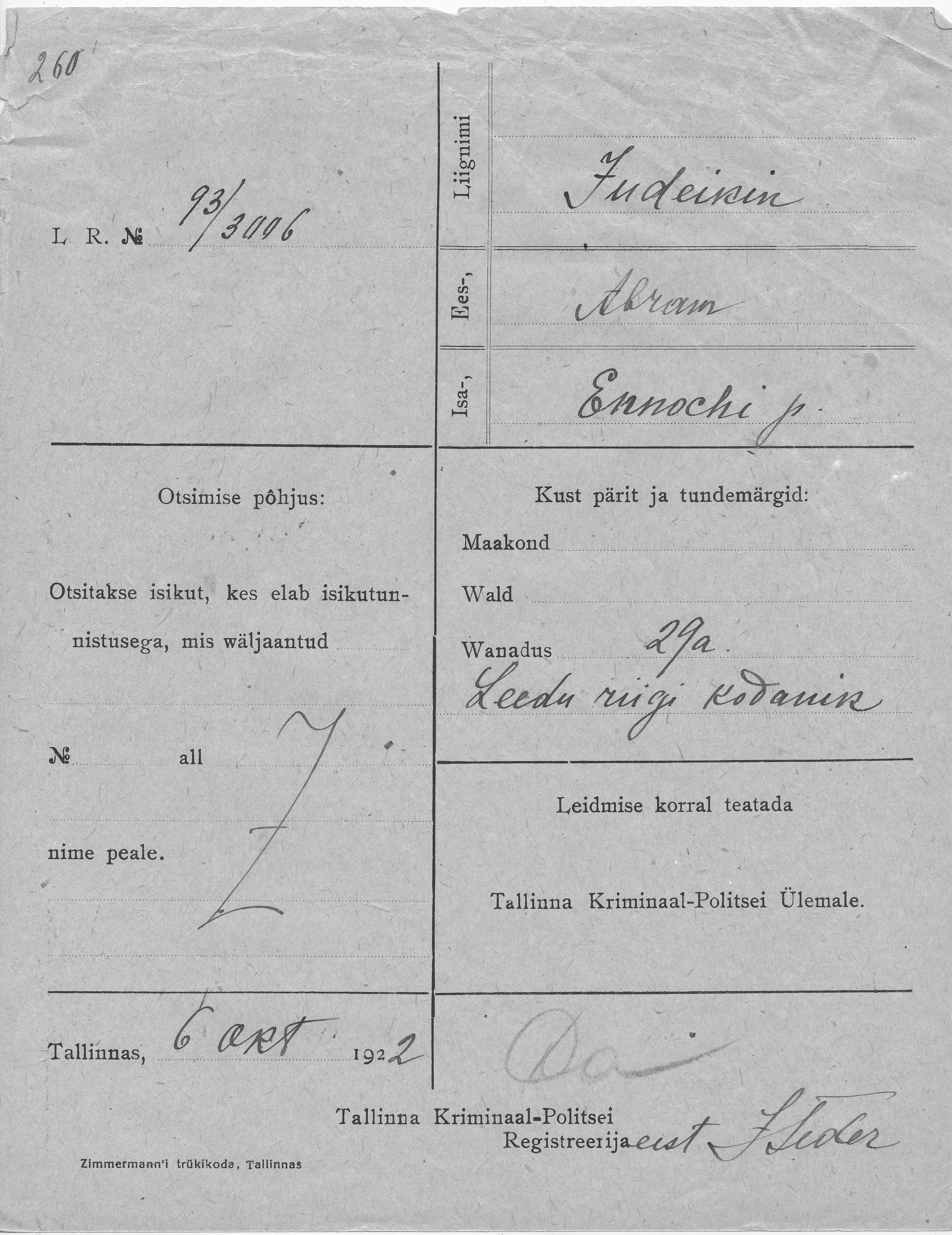 Judeikin, Abram, Ennoch