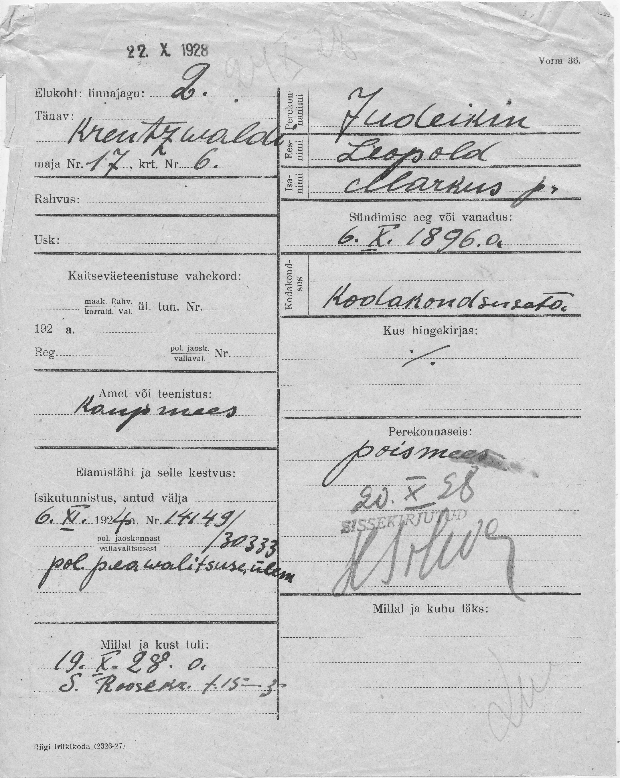 Judeikin, Leopold, Markus