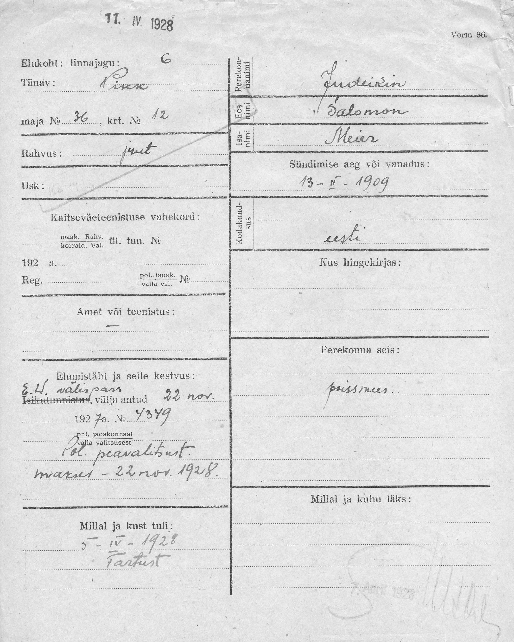 Judeikin, Salomon, Meier