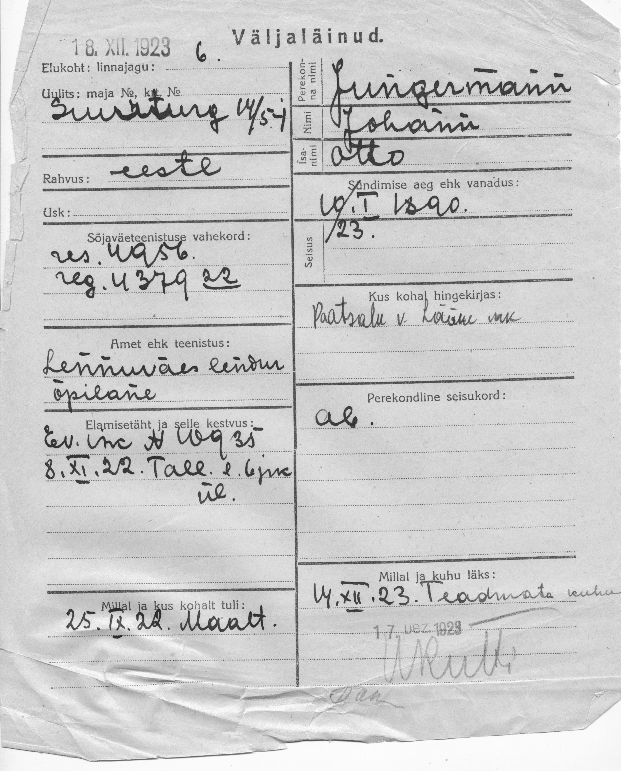 Jungermann, Johann, Otto