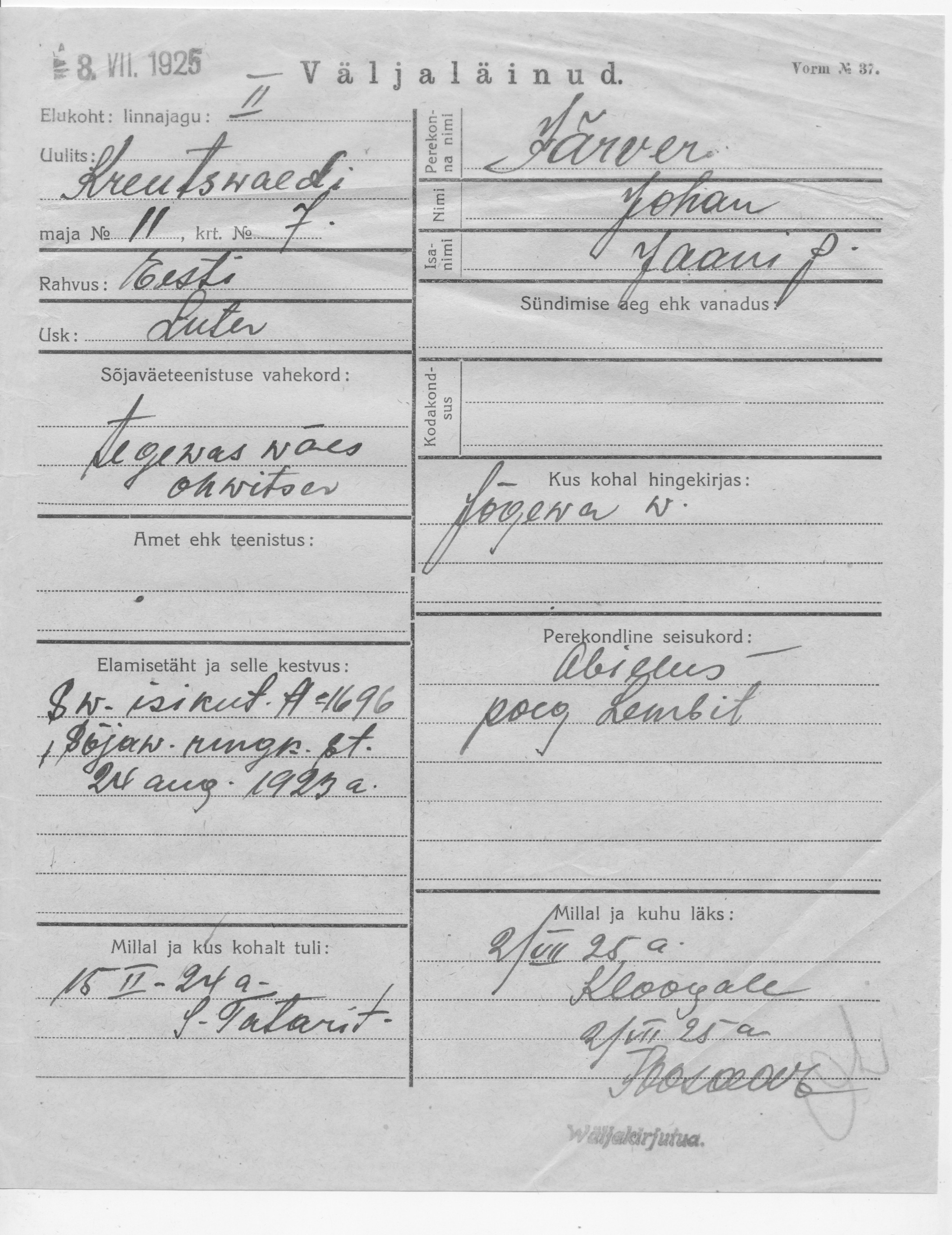 Järver, Johan, Jaan