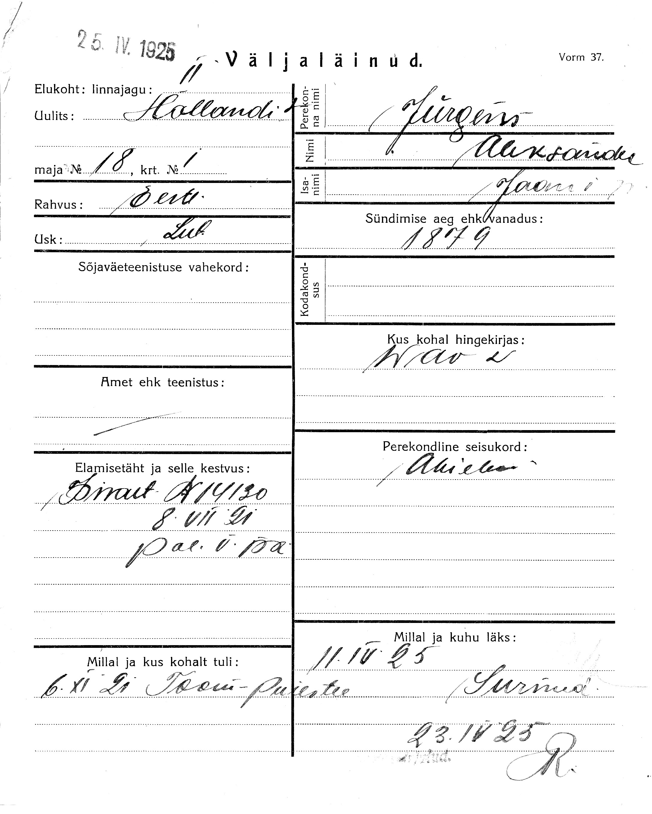 Jürgens, Aleksander, Jaan