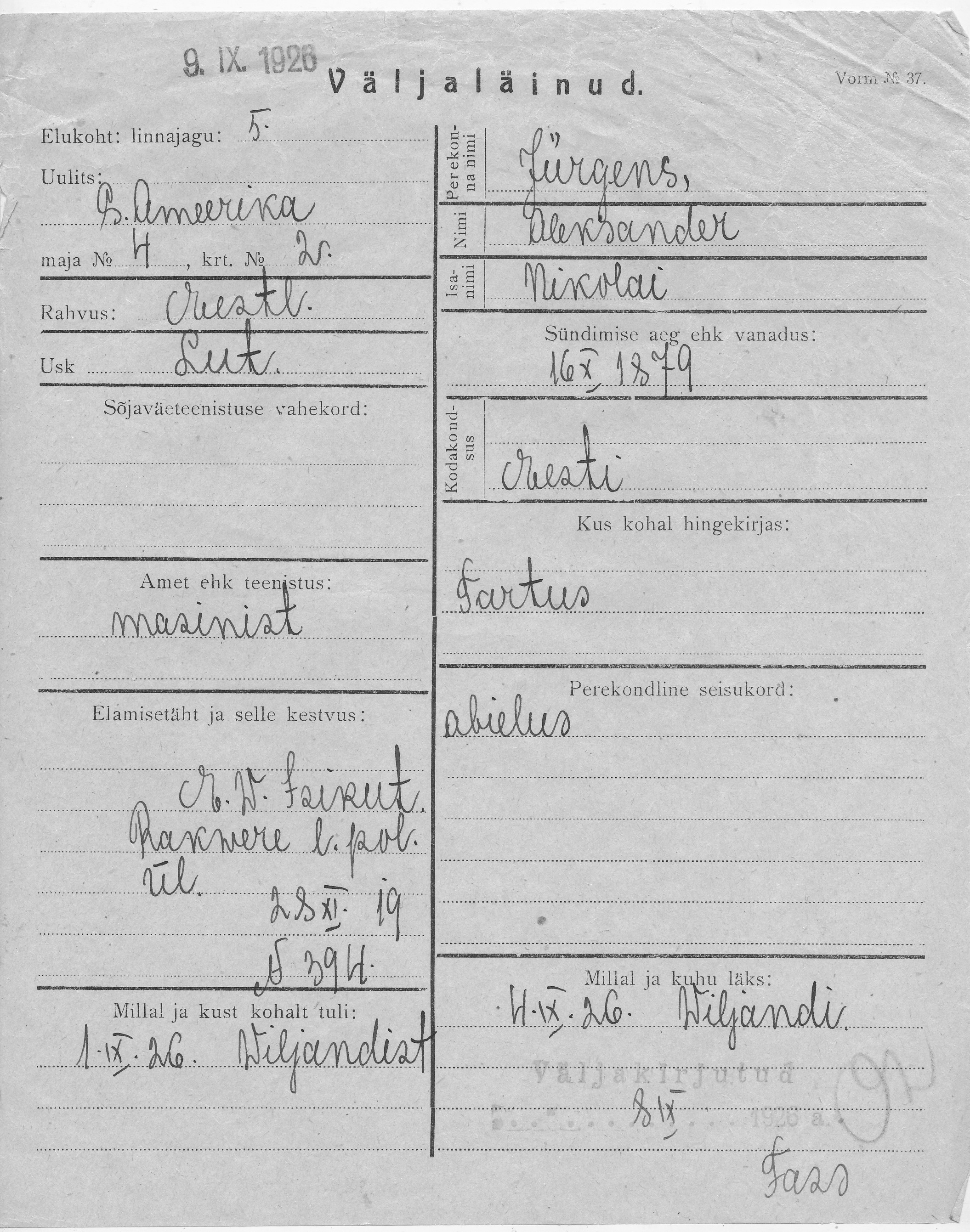 Jürgens, Aleksander, Nikolai