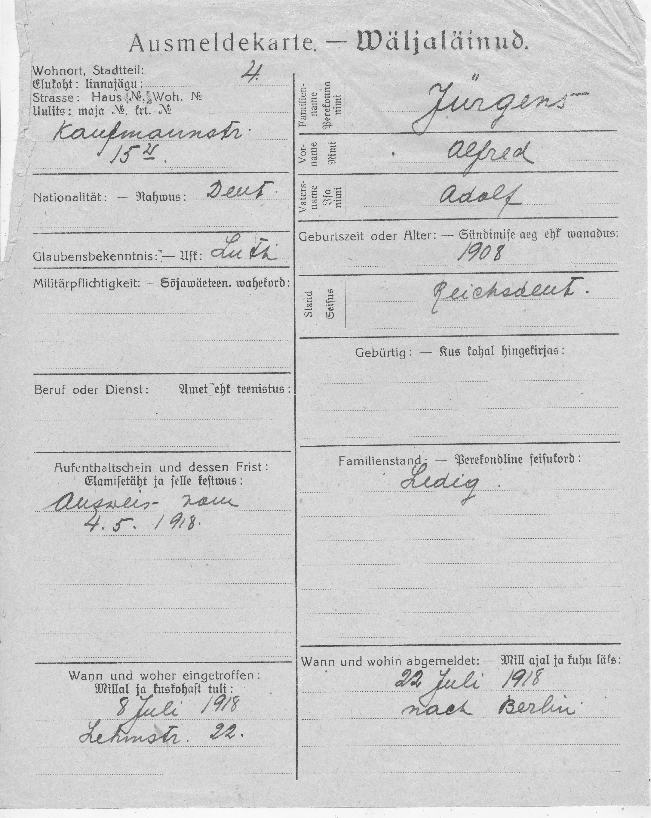 Jürgens, Alfred, Adolf