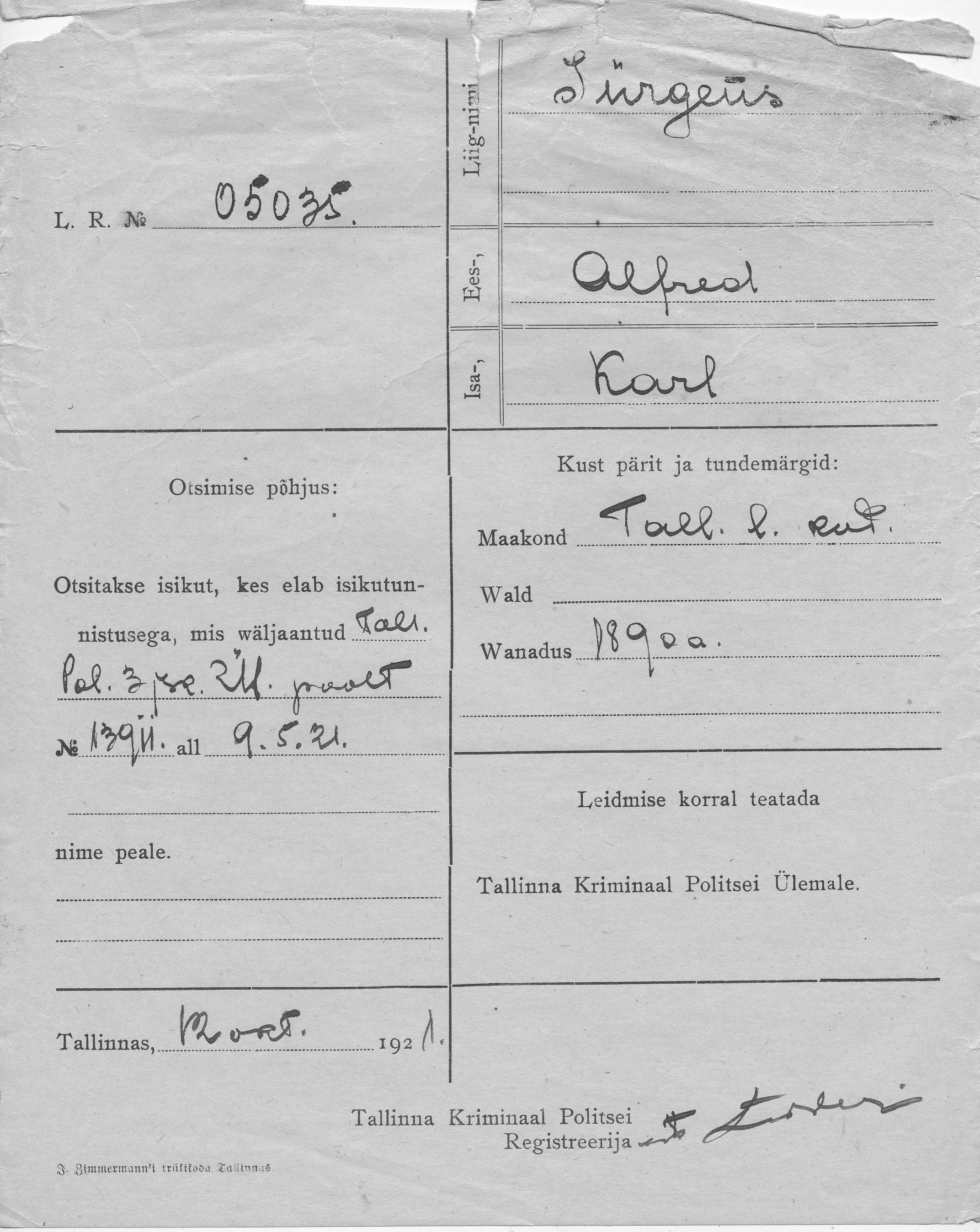 Jürgens, Alfred, Karl