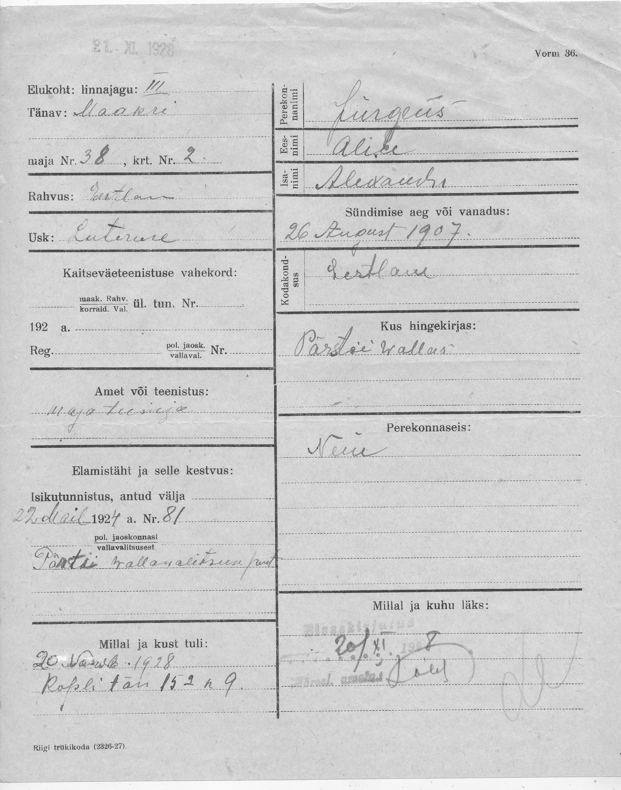 Jürgens, Alice, Alexander