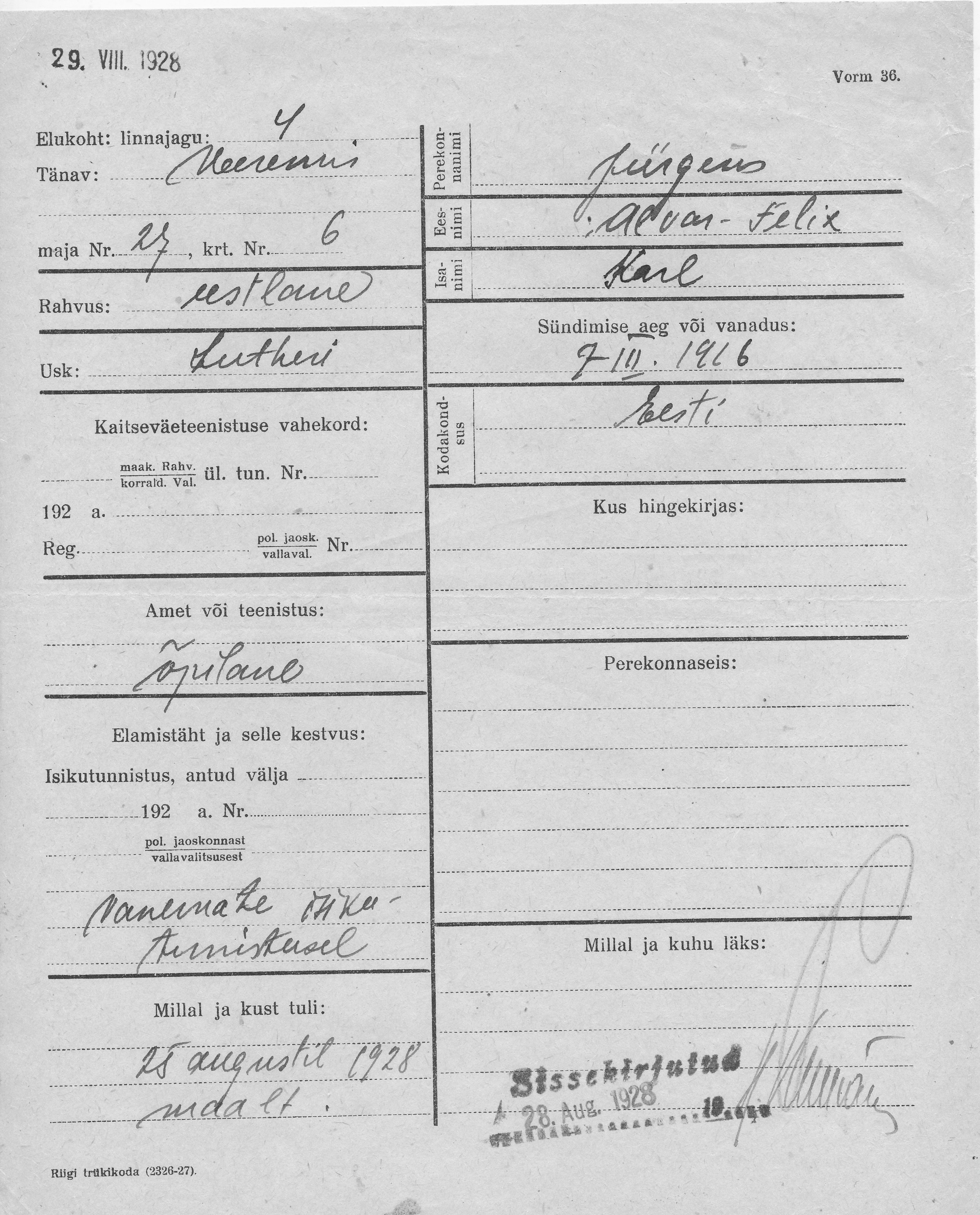 Jürgens, Alvar-Felix, Karl