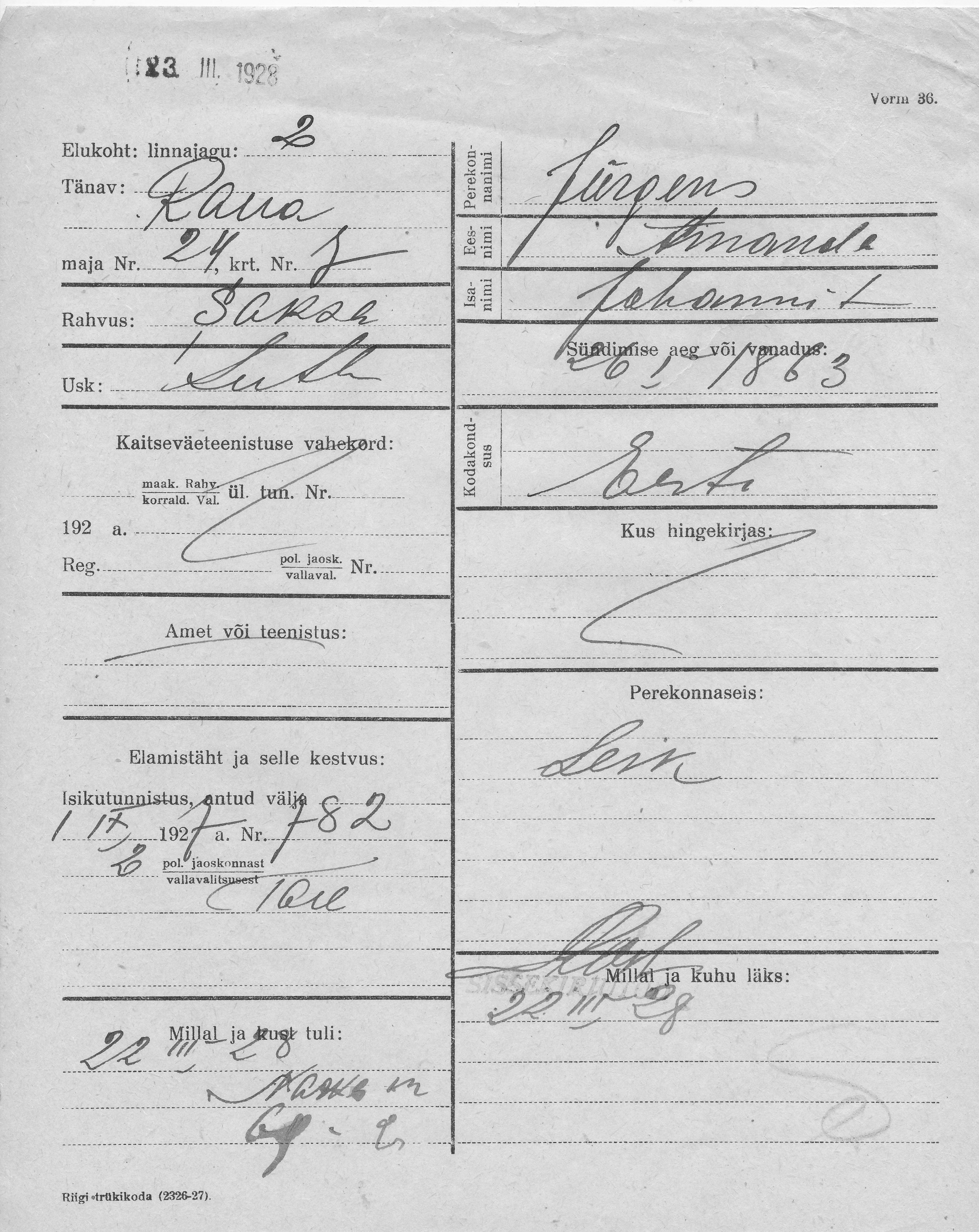 Jürgens, Amanda, Johann