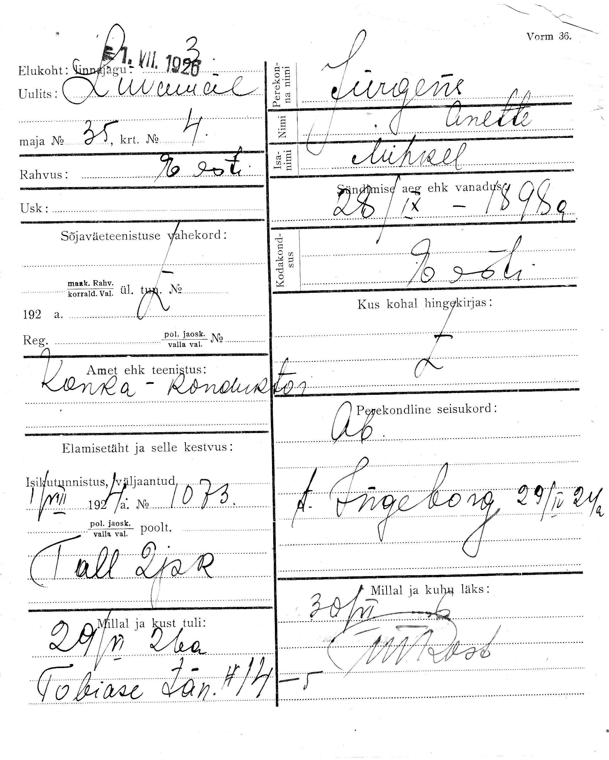 Jürgens, Anette, Mihkel