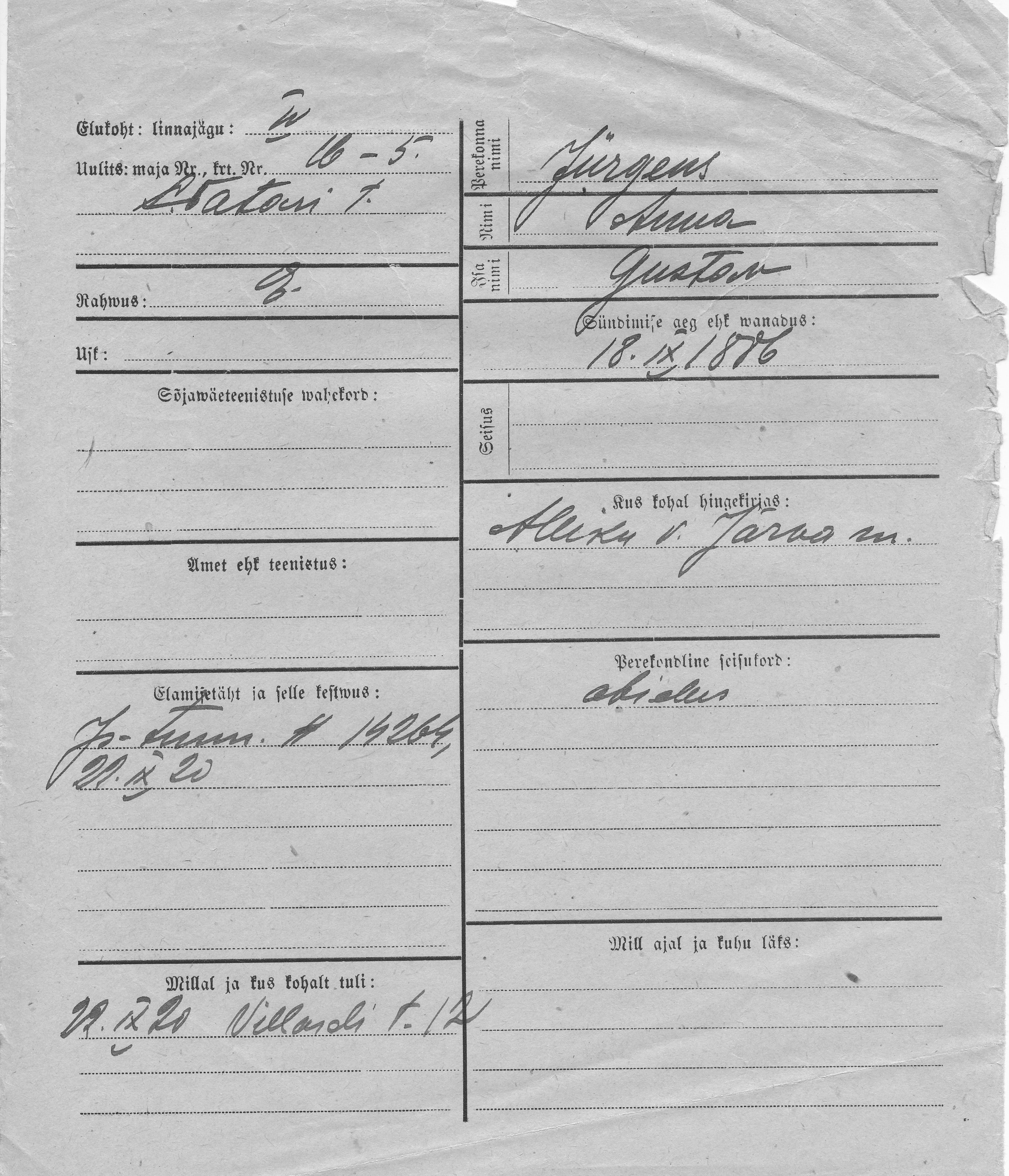 Jürgens, Anna, Gustav