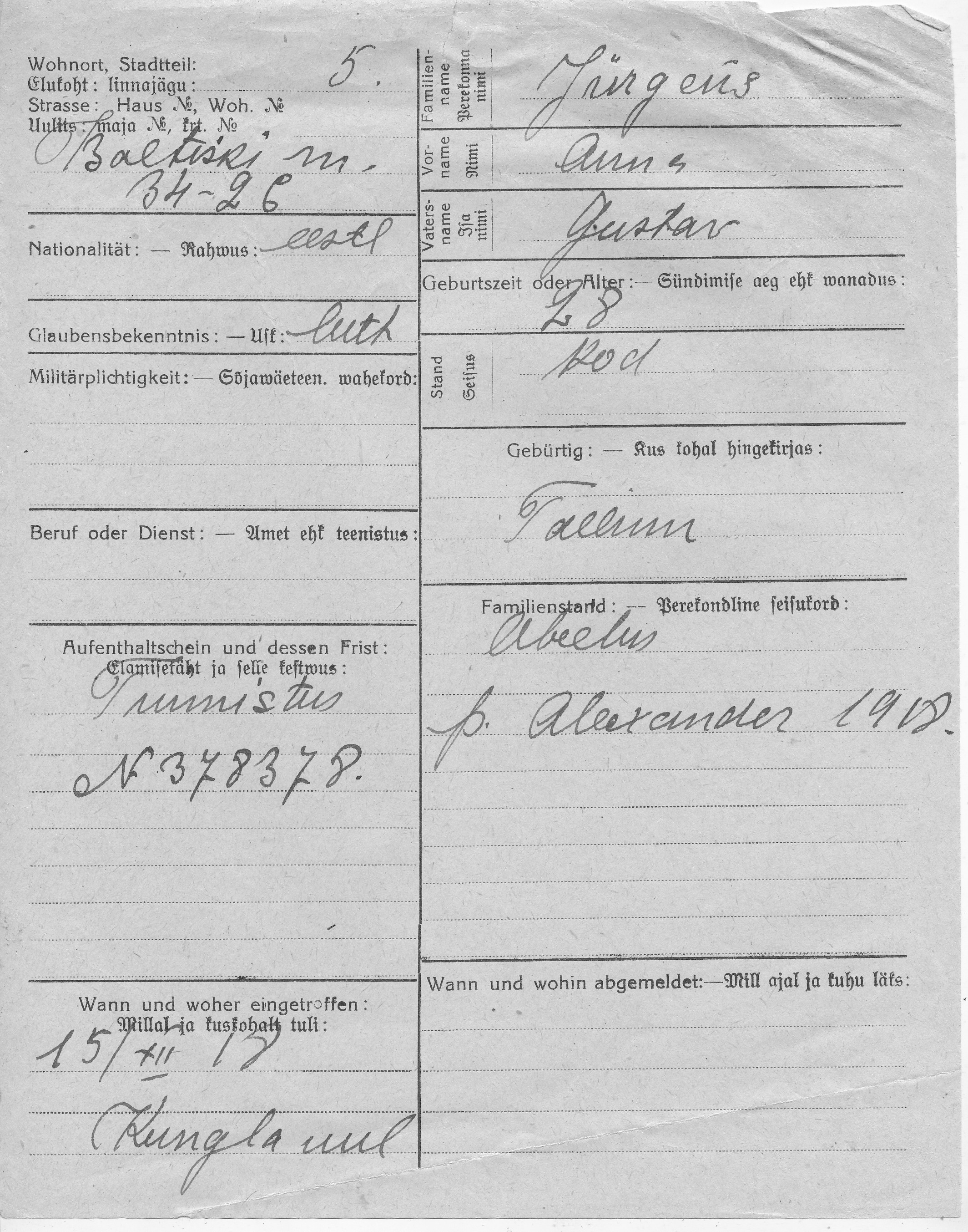 Jürgens, Anna, Gustav