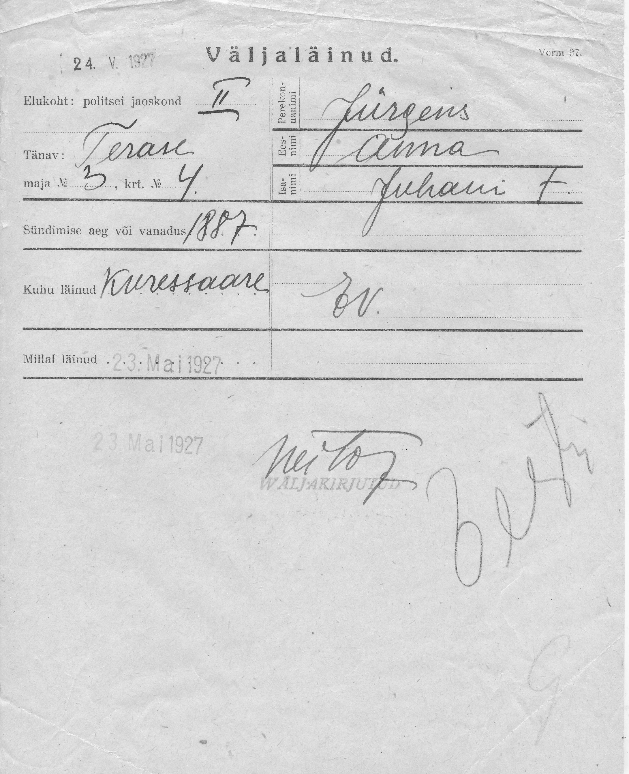 Jürgens, Anna, Juhan