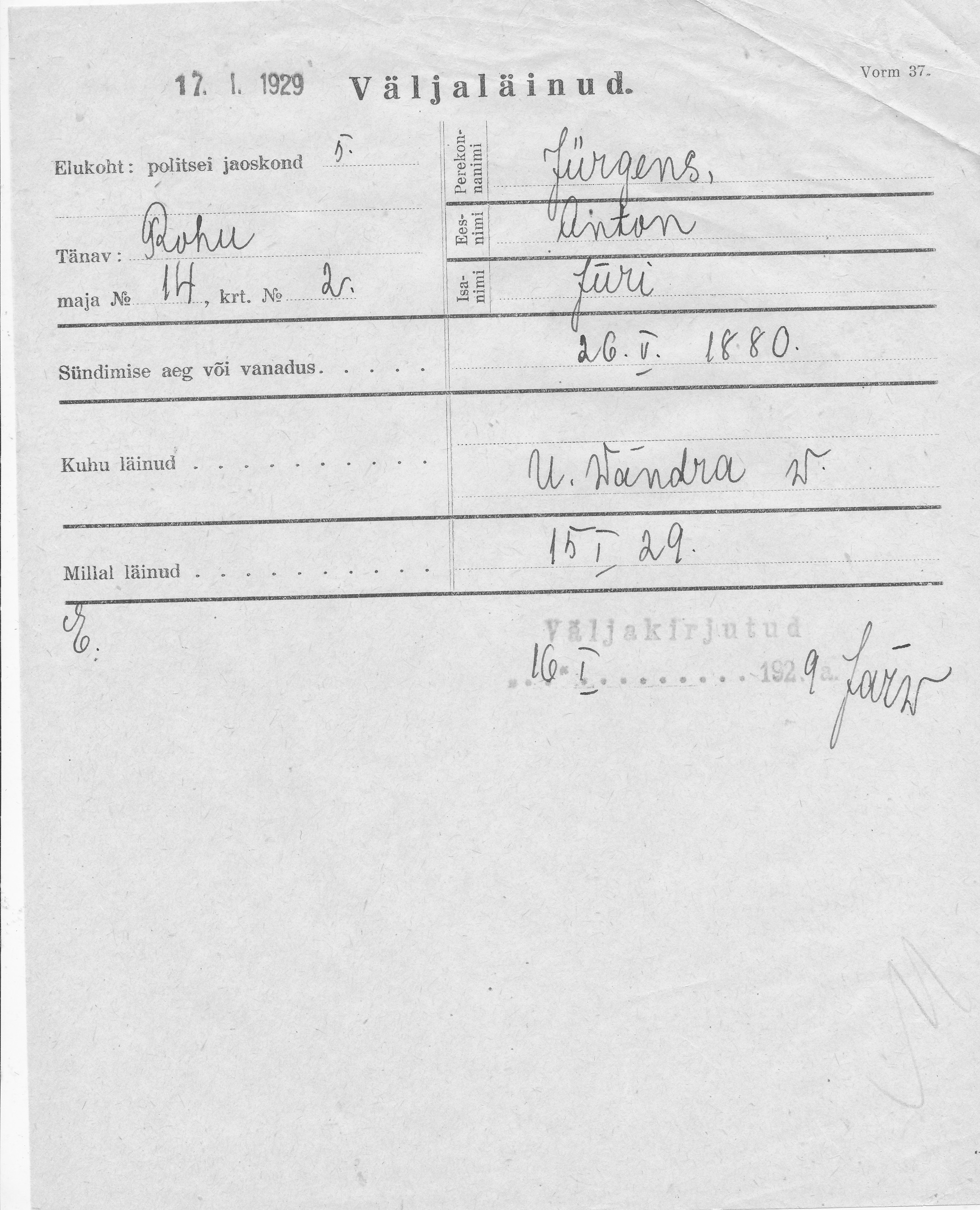 Jürgens, Anton, Jüri