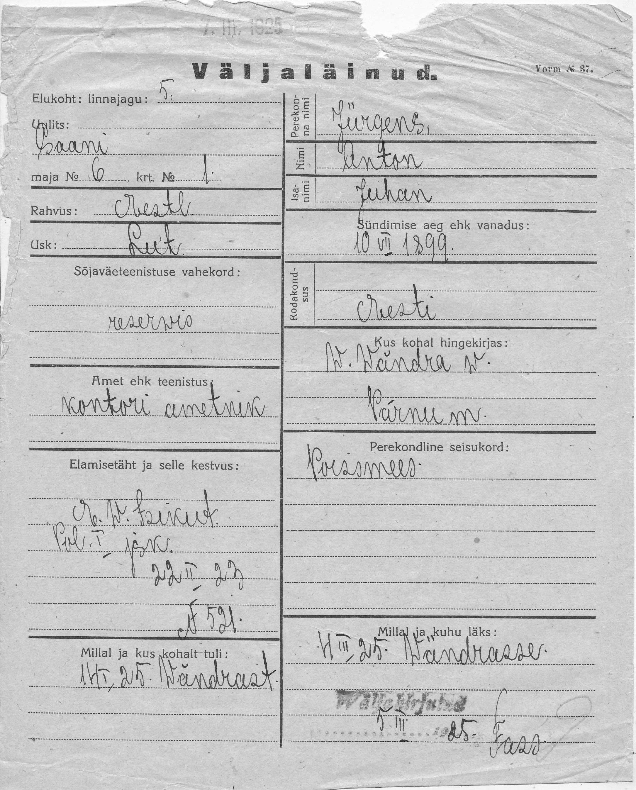 Jürgens, Anton, Juhan