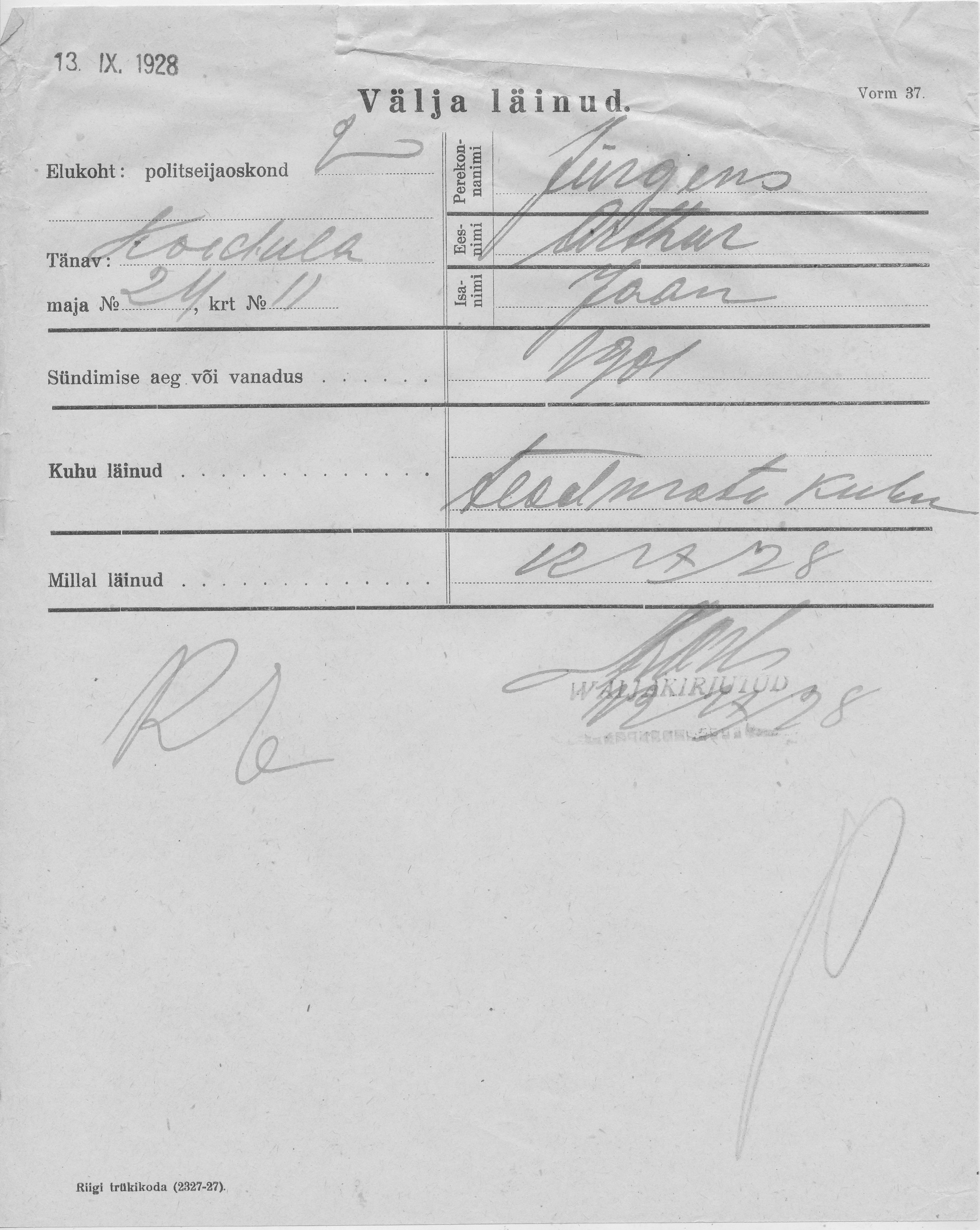 Jürgens, Arthur, Jaan