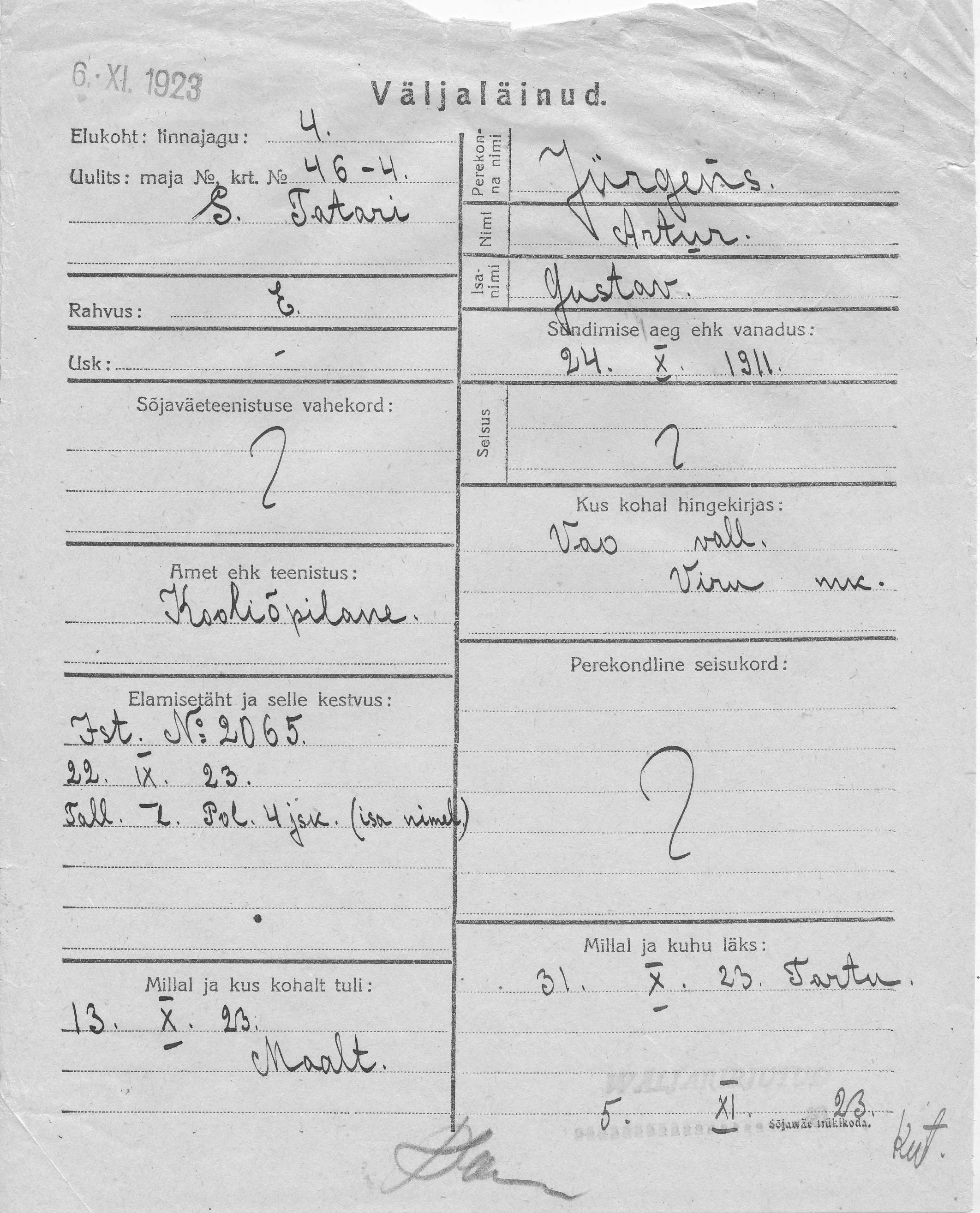 Jürgens, Artur, Gustav