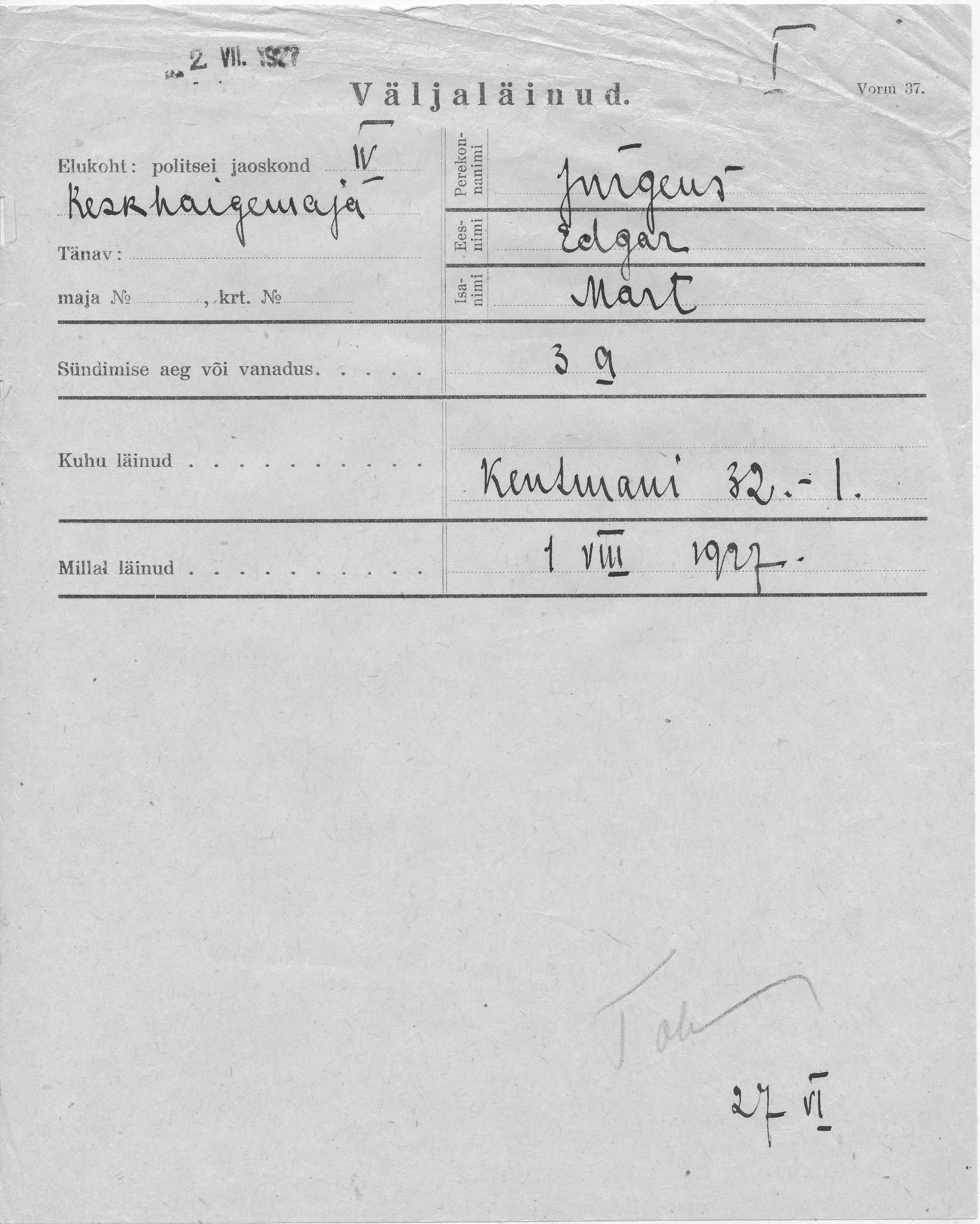 Jürgens, Edgar, Mart