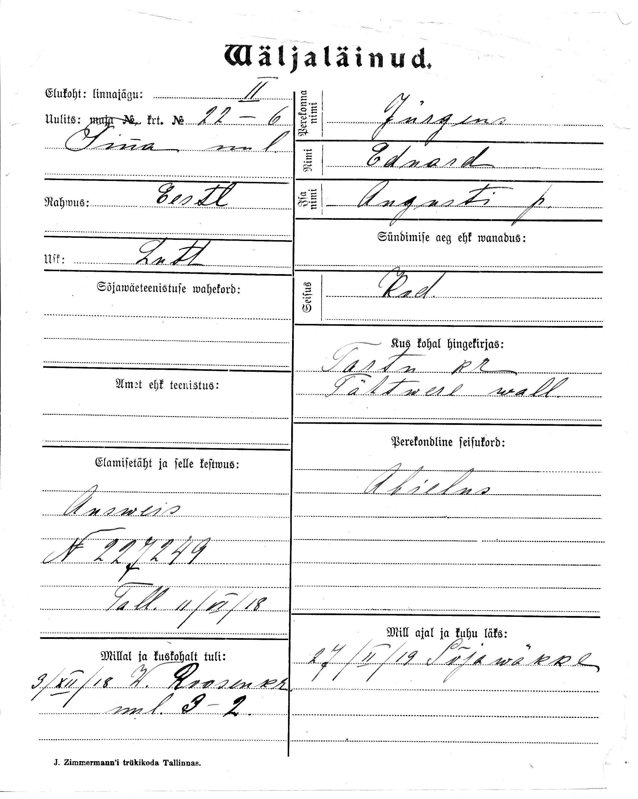 Jürgens, Eduard, August