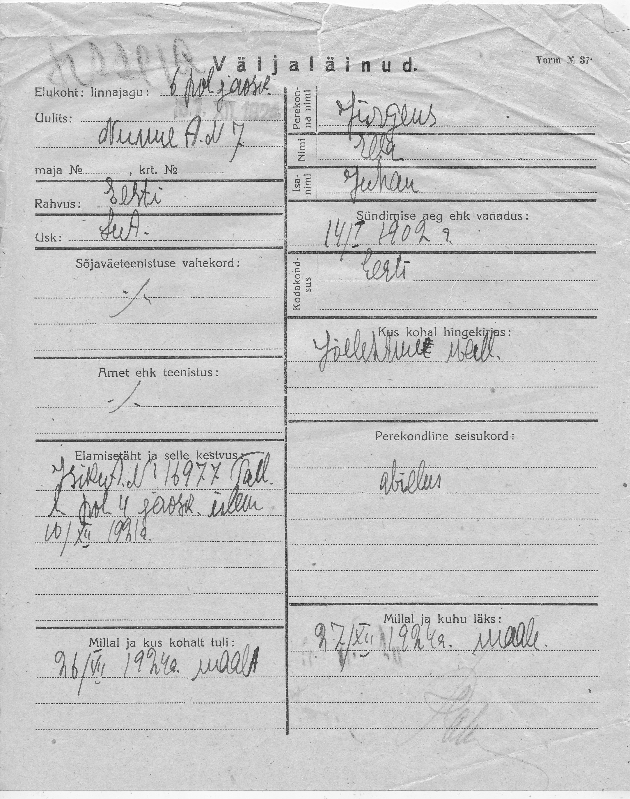 Jürgens, Ella, Juhan