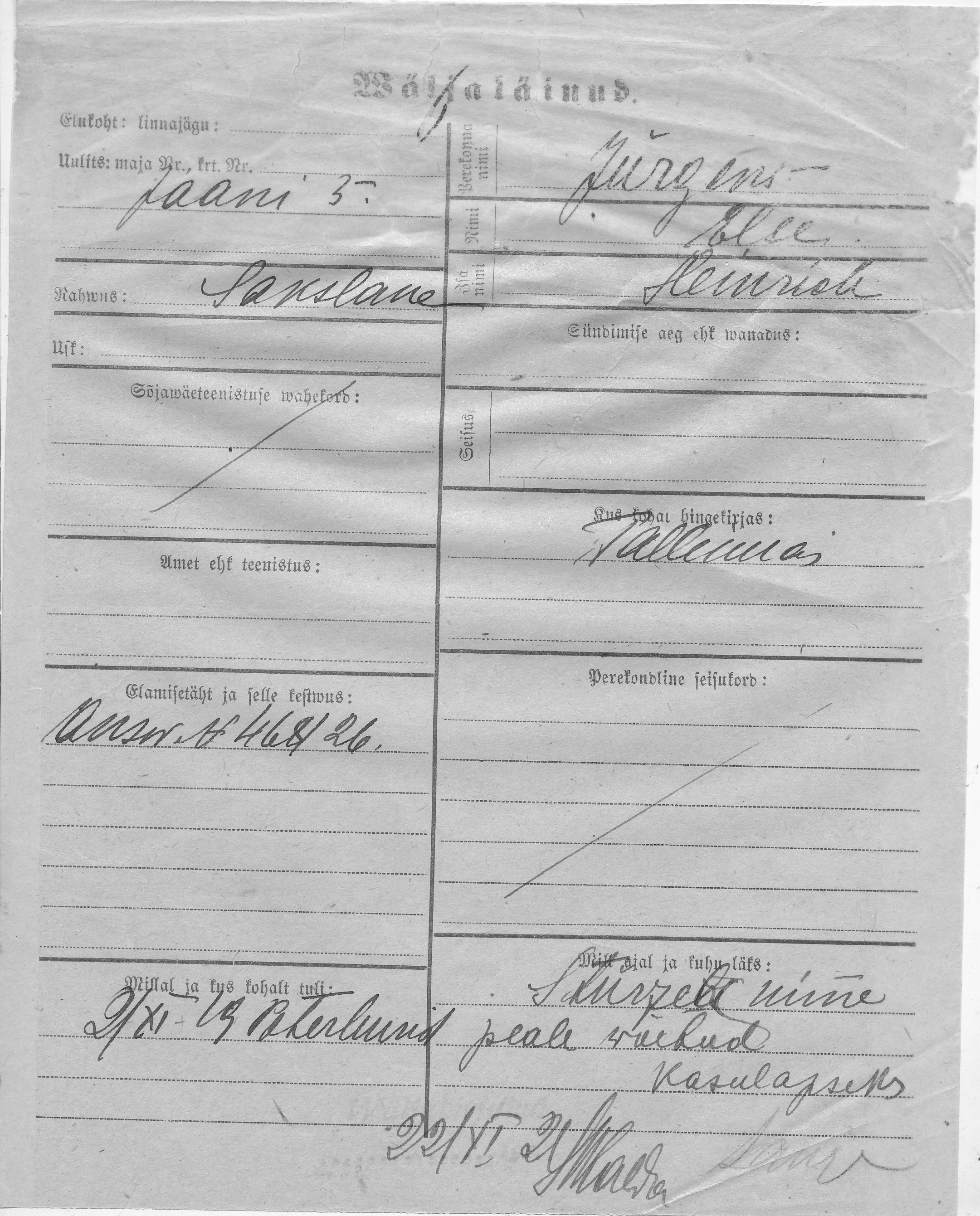 Jürgens, Else, Heinrich