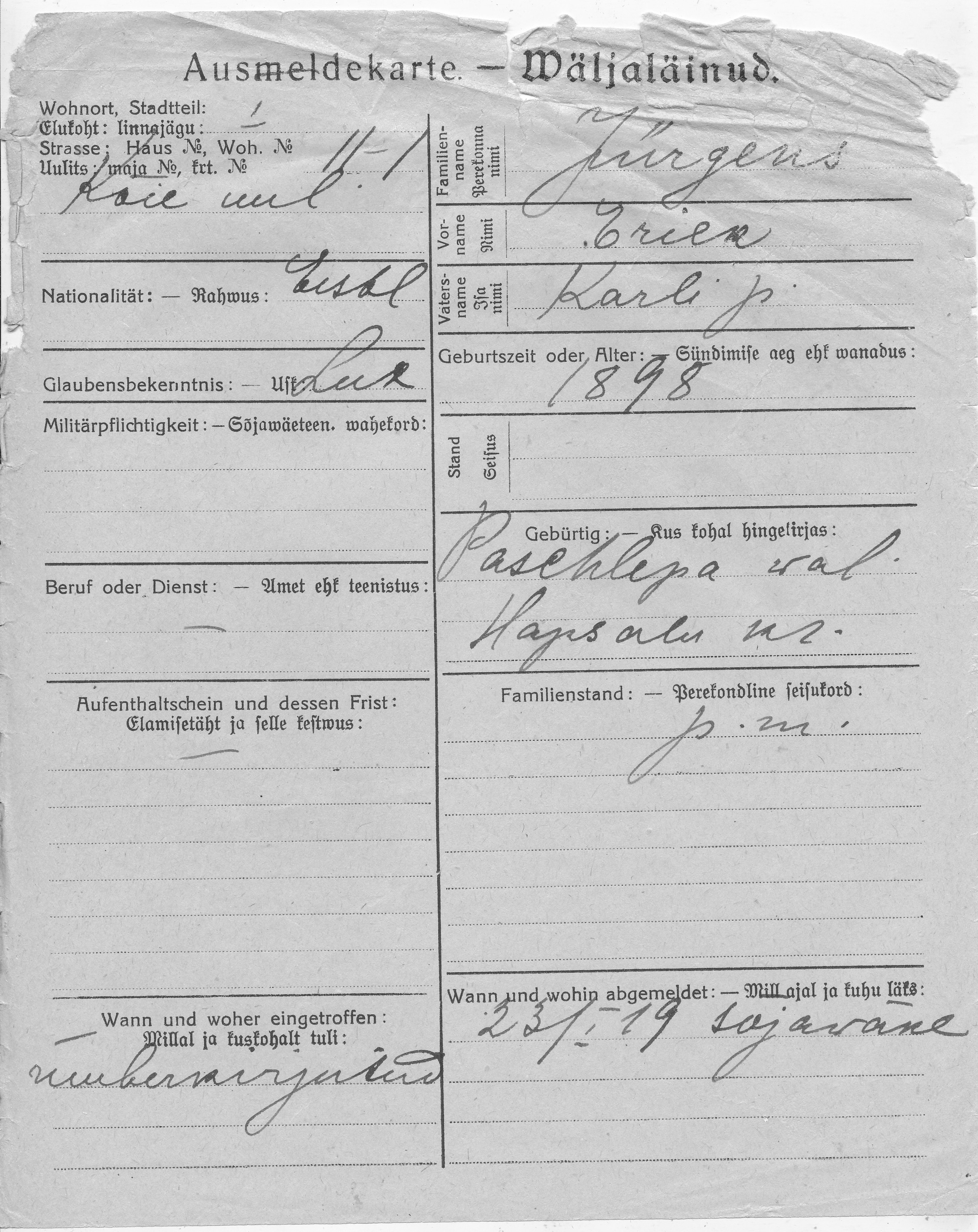 Jürgens, Erick, Karl